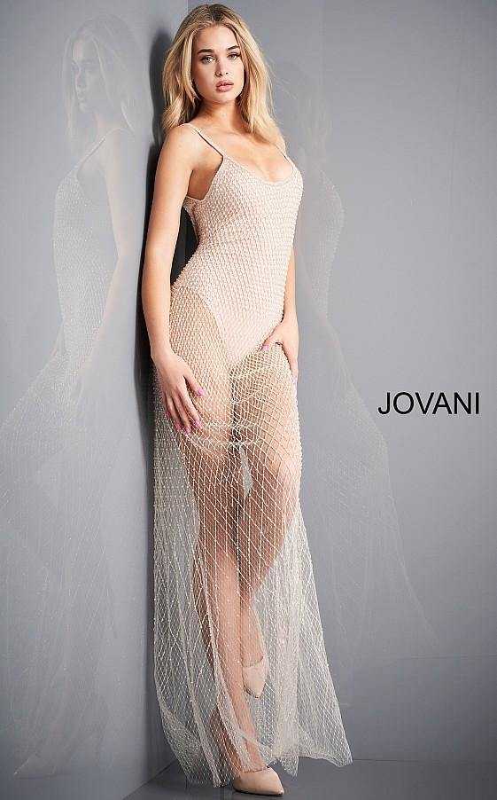 Jovani, Jovani 04864 Robe de bal longue sexy à bretelles spaghetti
