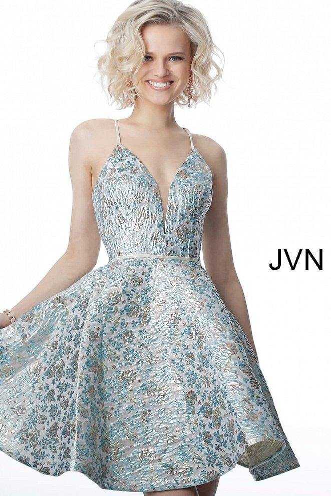 Jovani, Jovani 3821 Robe de soirée courte à bretelles spaghetti