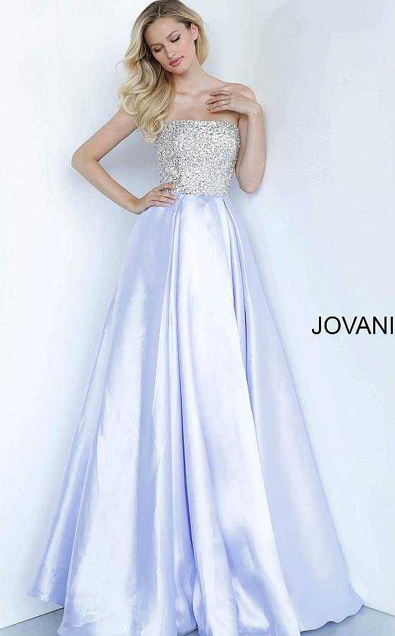 Jovani, Jovani 66689 Prom longue robe de bal plissée sans bretelles K