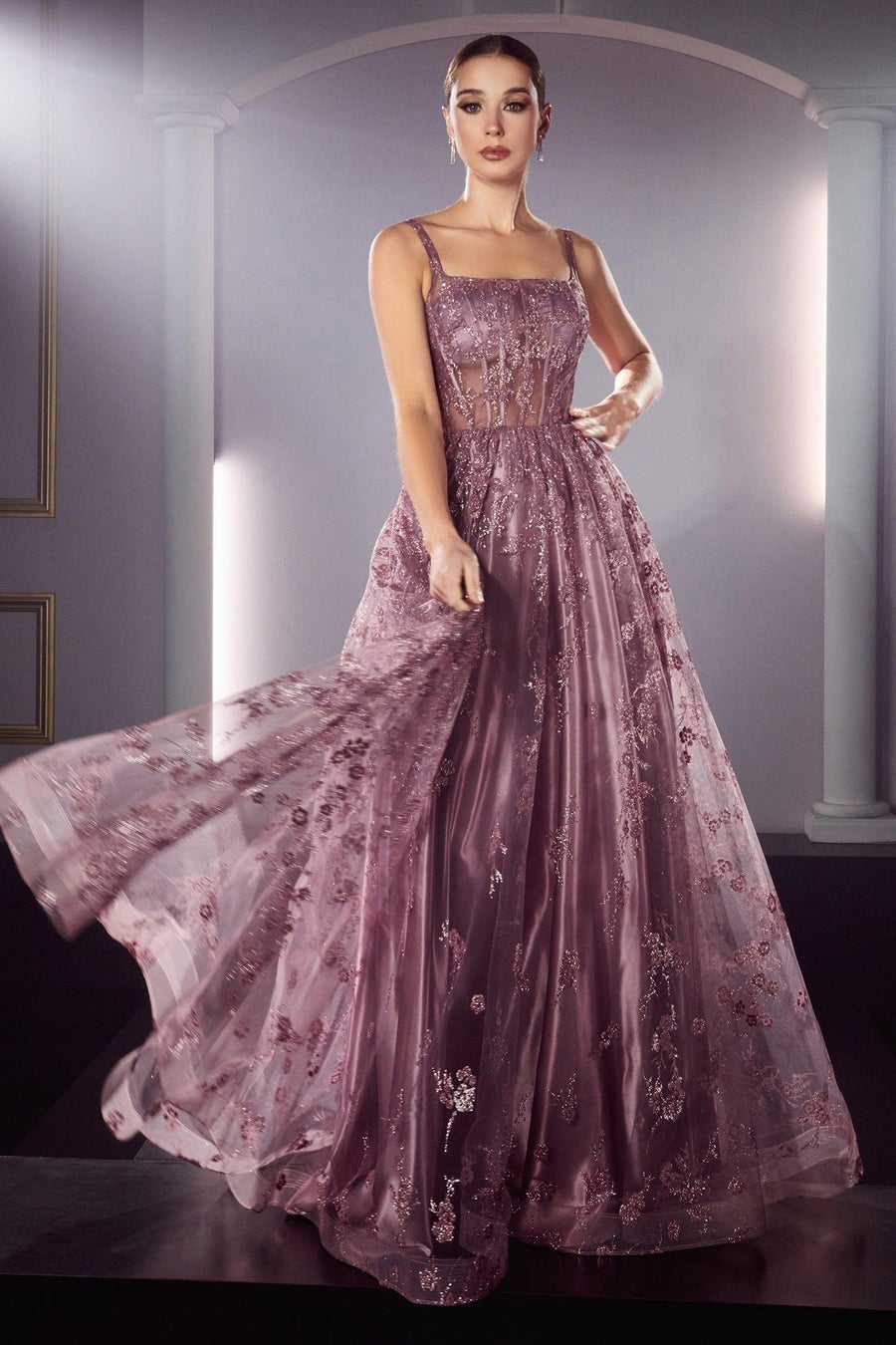 Cendrillon Divine, Or Rose 8 Cendrillon Divine J840 Longue Robe De Soirée Trapèze Vente