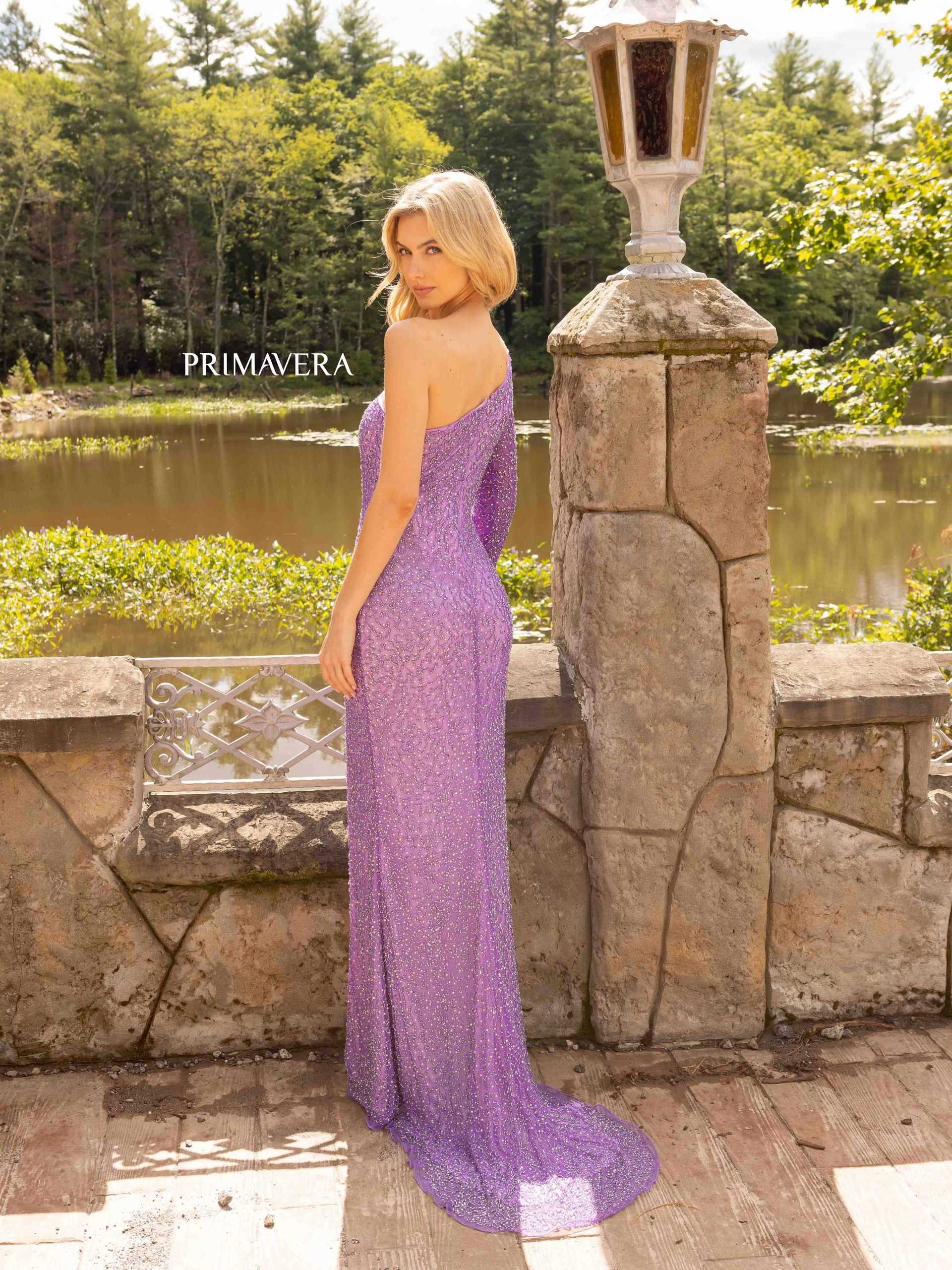 Primavera Couture, Primavera Couture 3939 Robe de bal longue formelle à paillettes et perles