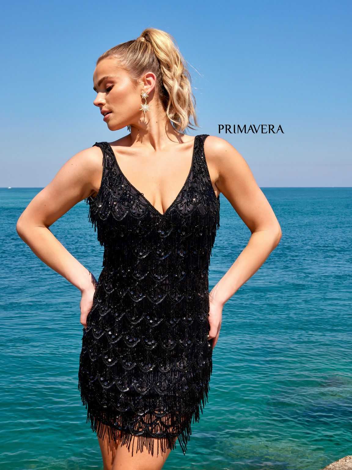 Primavera Couture, Primavera Couture 4042 Robe de soirée courte sans manches