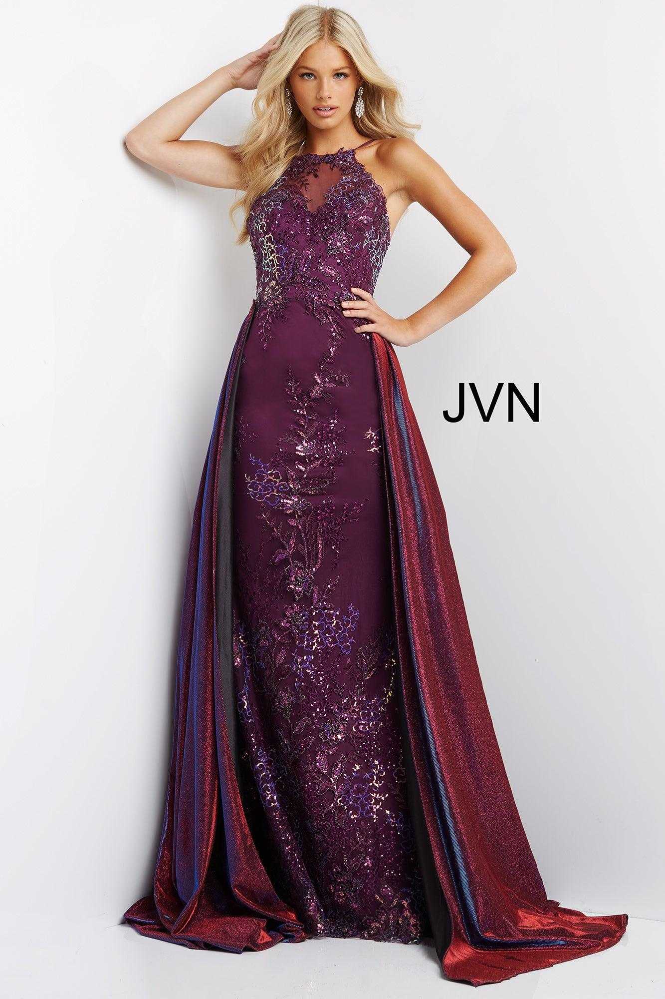 Jovani, Purple 18 Jovani 07379 Robe de bal longue dos nu ornée Vente