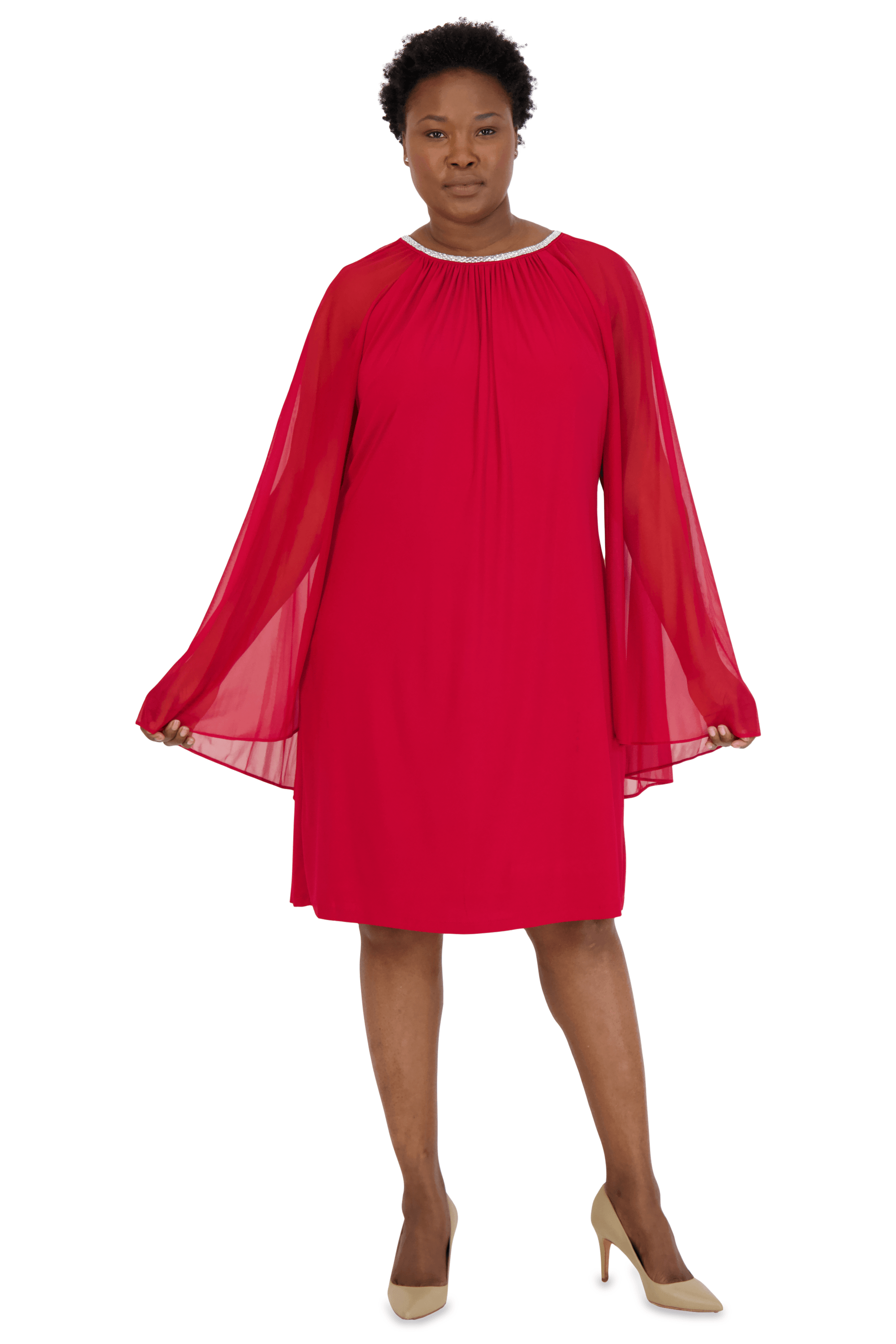 R&M Richards, R&M Richards 2496W Robe cape courte grande taille Vente