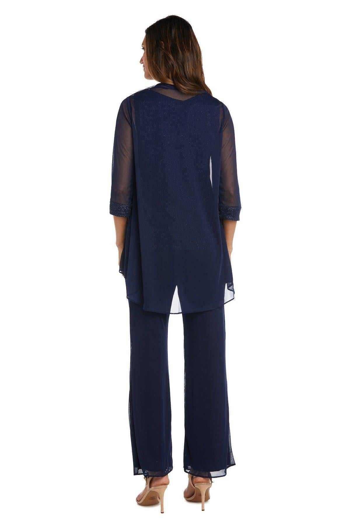 R&M Richards, R&M Richards 2593 Costume pantalon long formel en mousseline de soie Vente