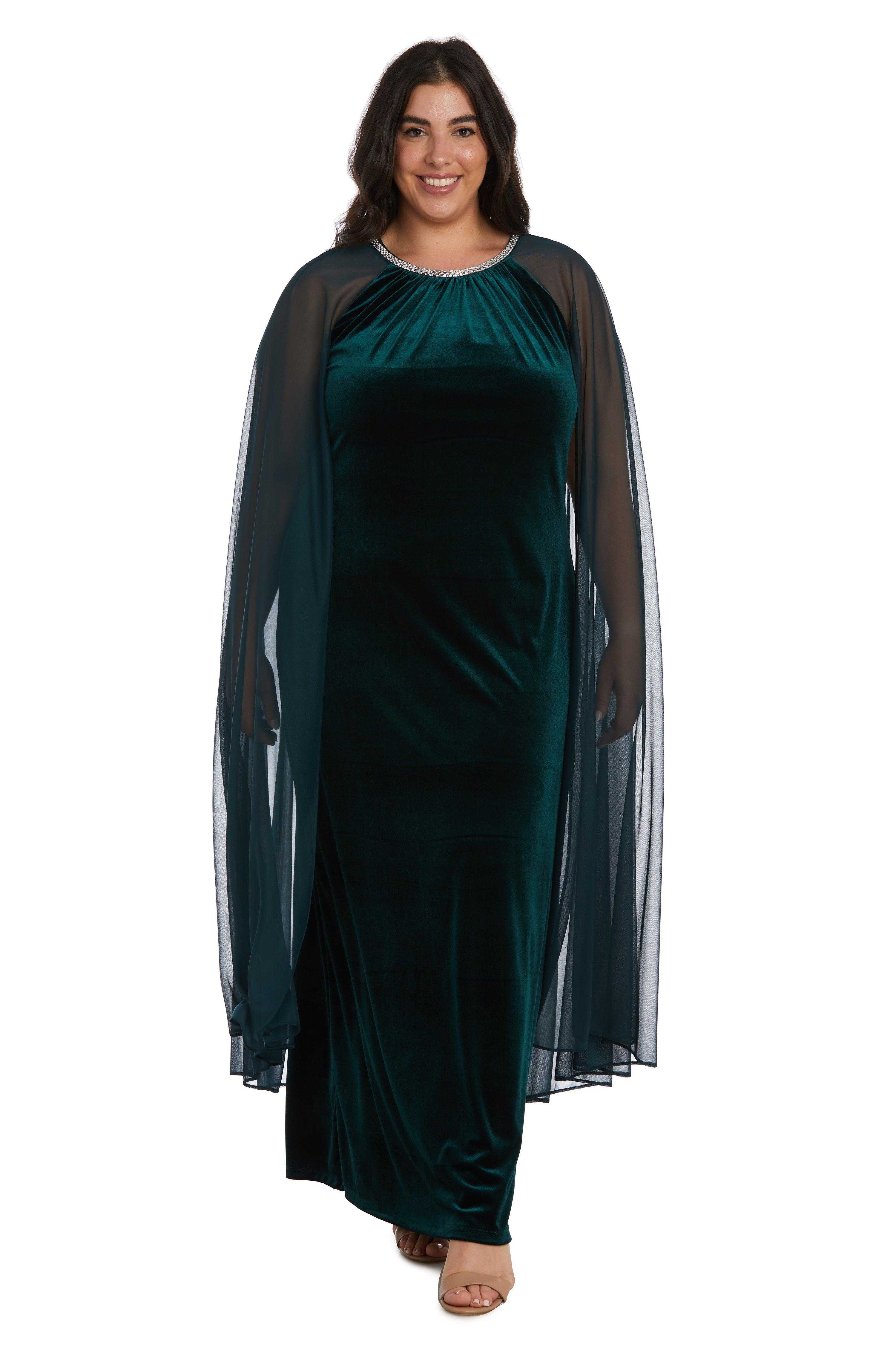 R&M Richards, R&M Richards 2642W Robe cape longue formelle grande taille