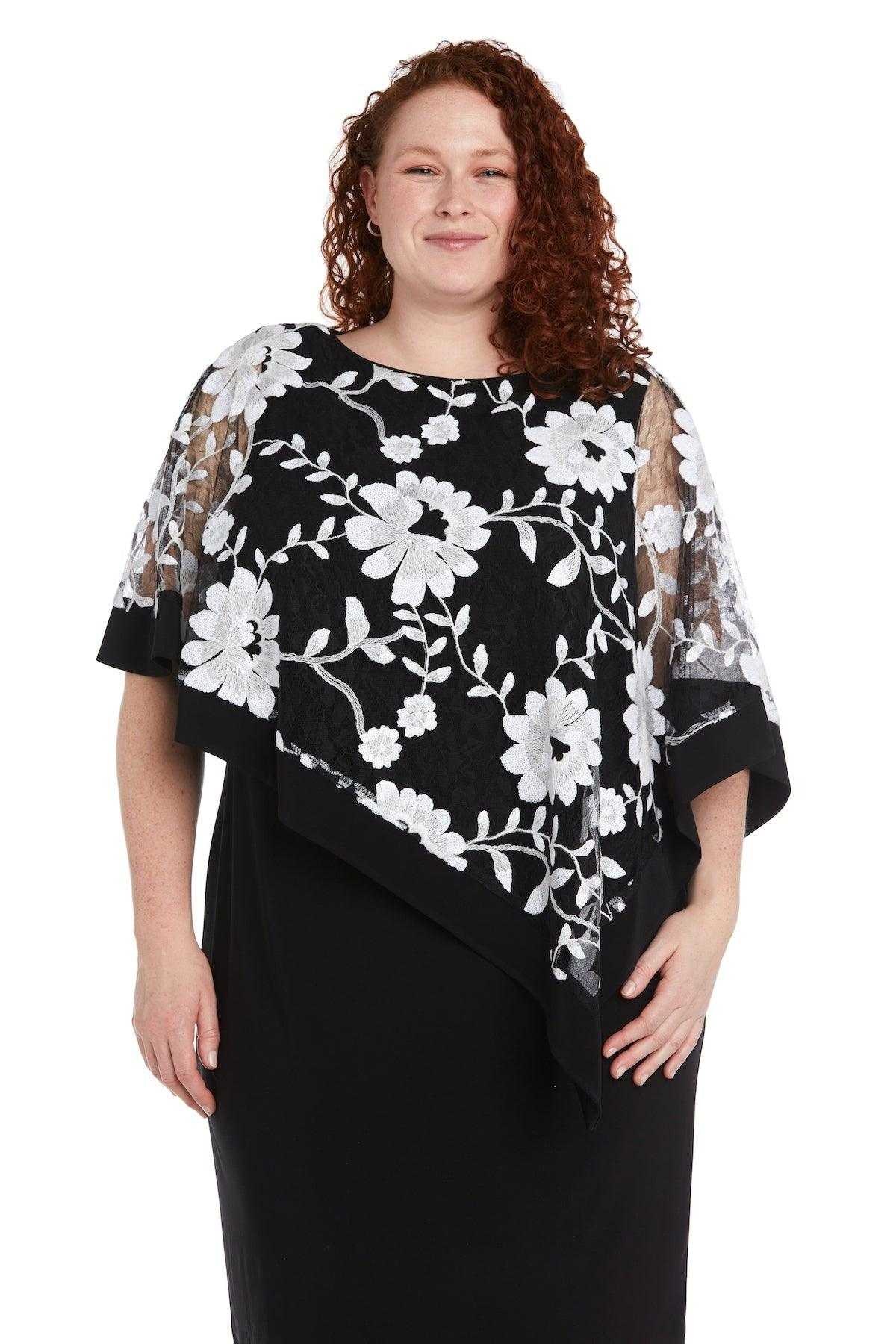 R&M Richards, R&M Richards 2722W Ensemble poncho court grande taille