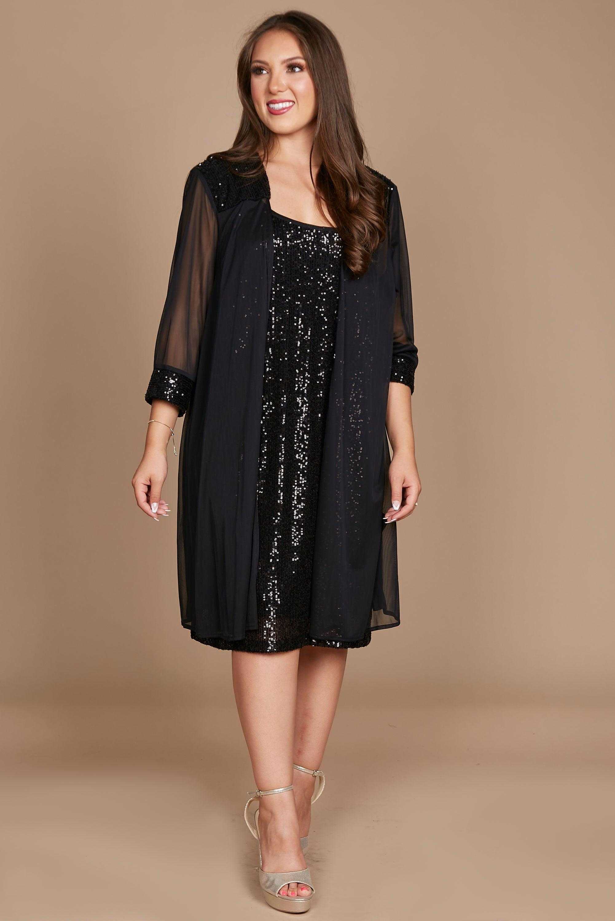 R&M Richards, R&M Richards 2762W Robe formelle courte noire Vente