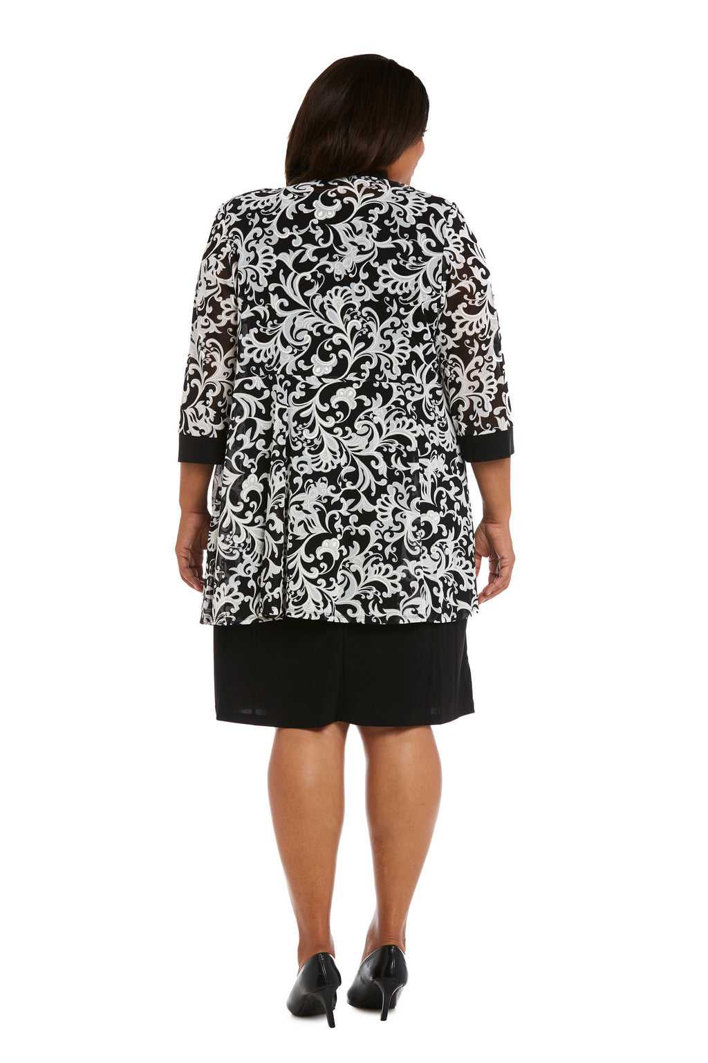 R&M Richards, R&M Richards 3293W Robe courte imprimée grande taille