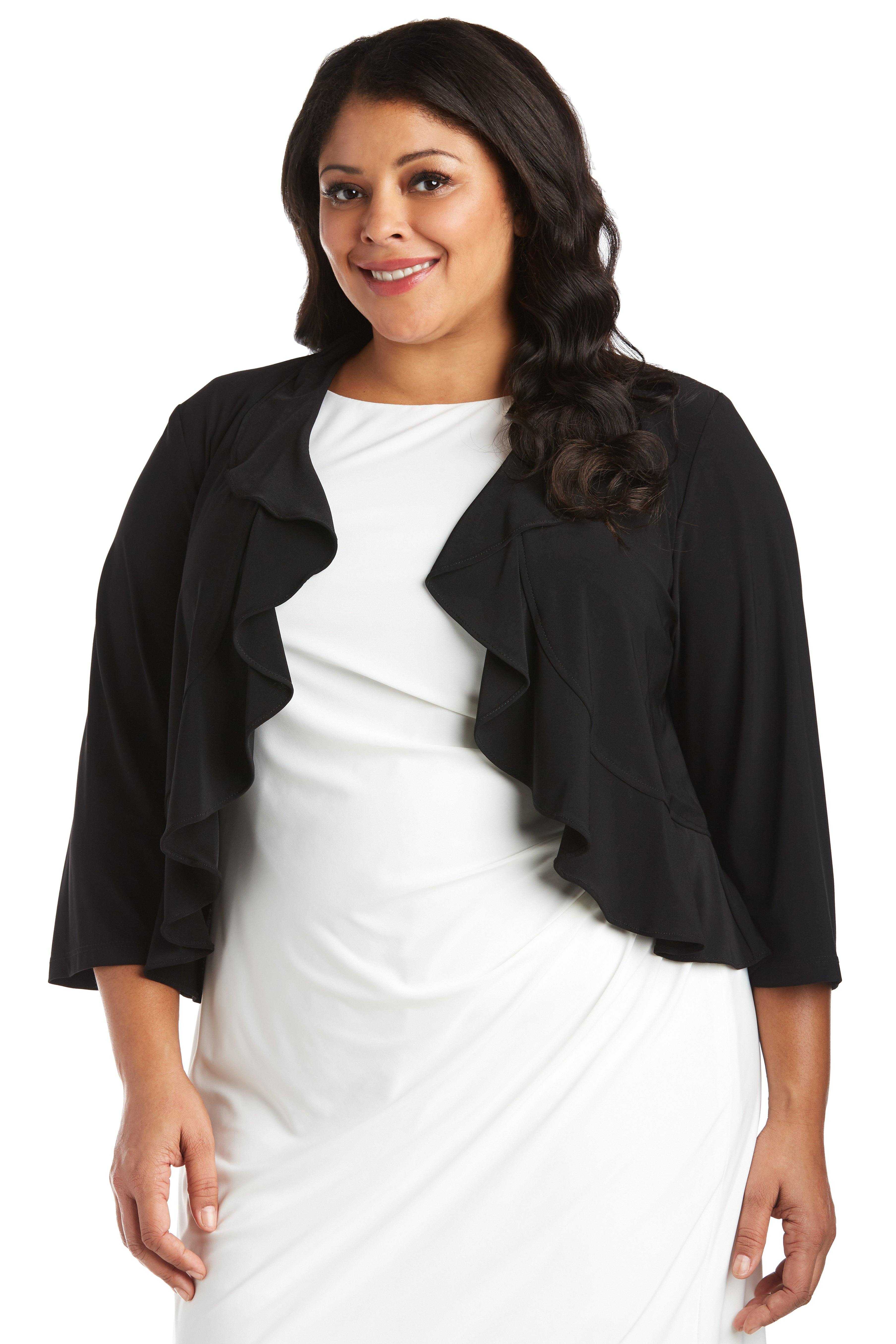 R&M Richards, R&M Richards 342780 Veste à volants grande taille Shrug