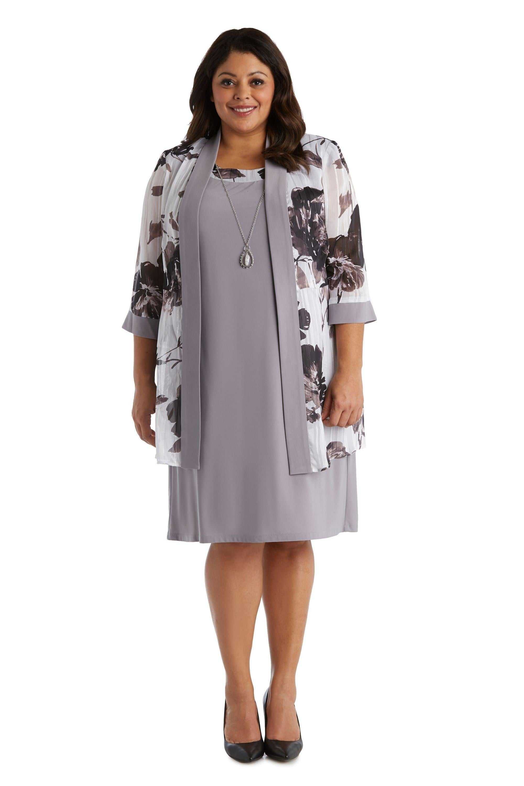 R&M Richards, R&M Richards 7149W Robe veste courte grande taille