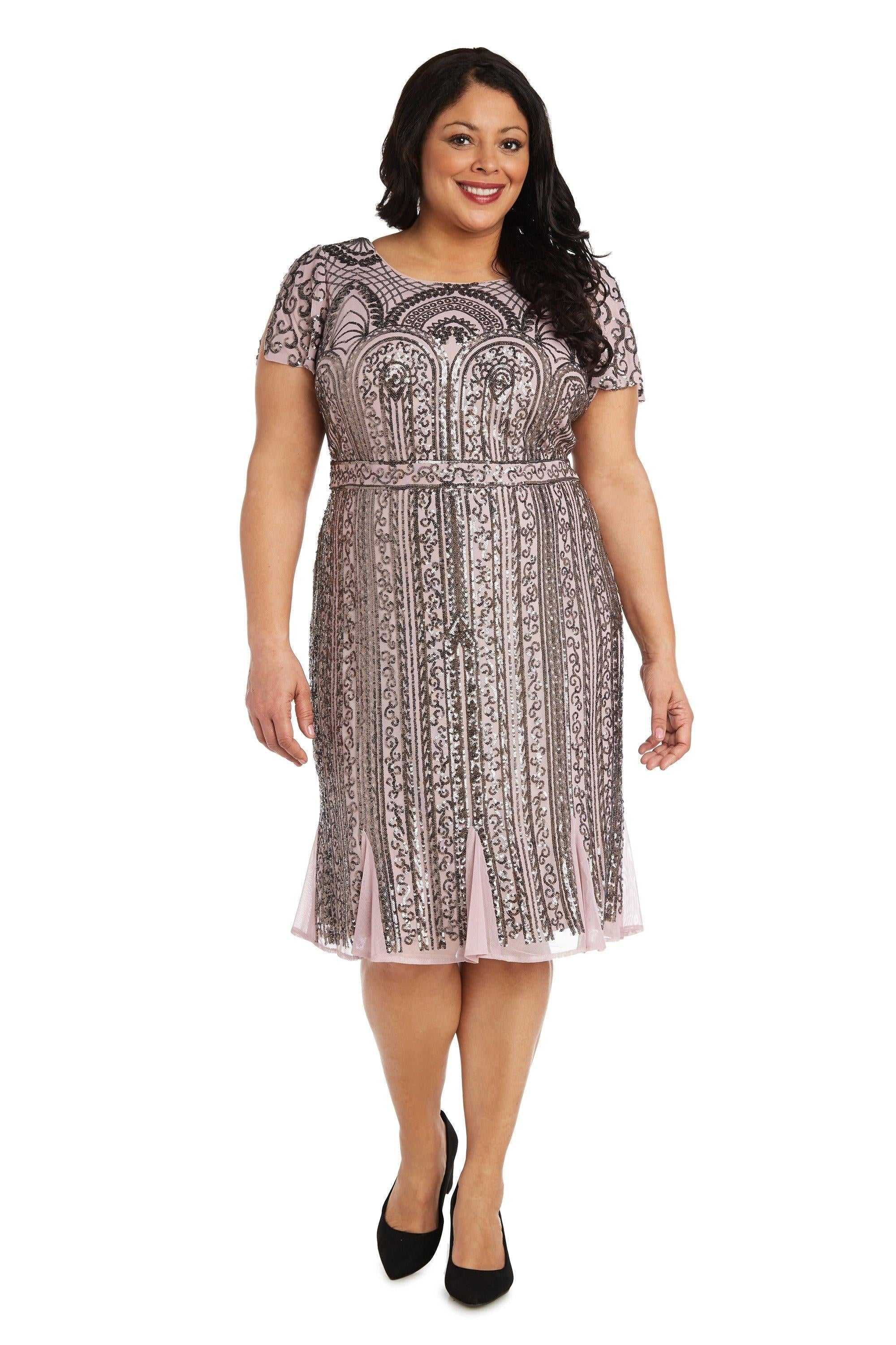 R&M Richards, R&M Richards 7342W Robe de cocktail courte grande taille Vente