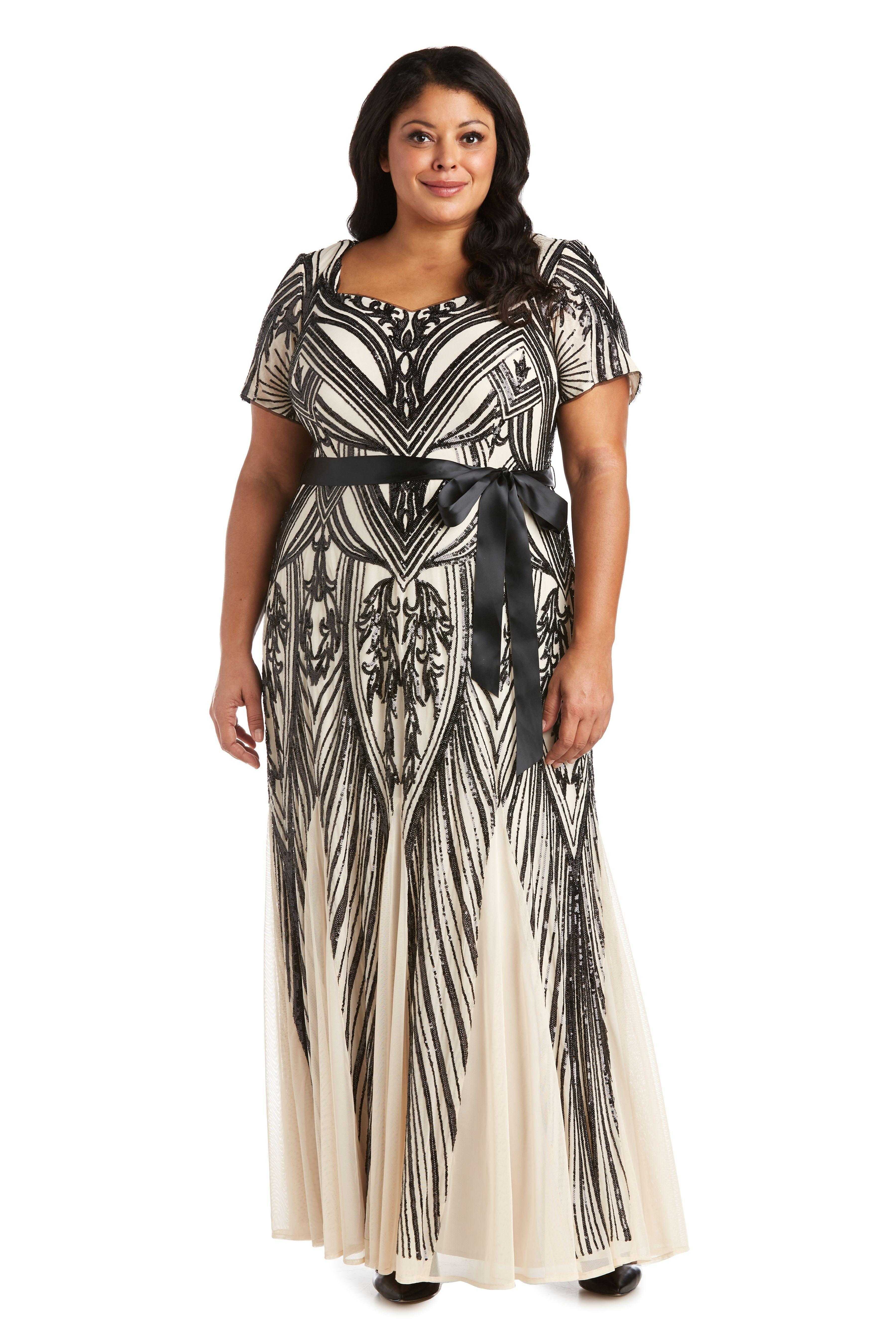 R&M Richards, R&M Richards 7385W Robe longue à sequins grande taille