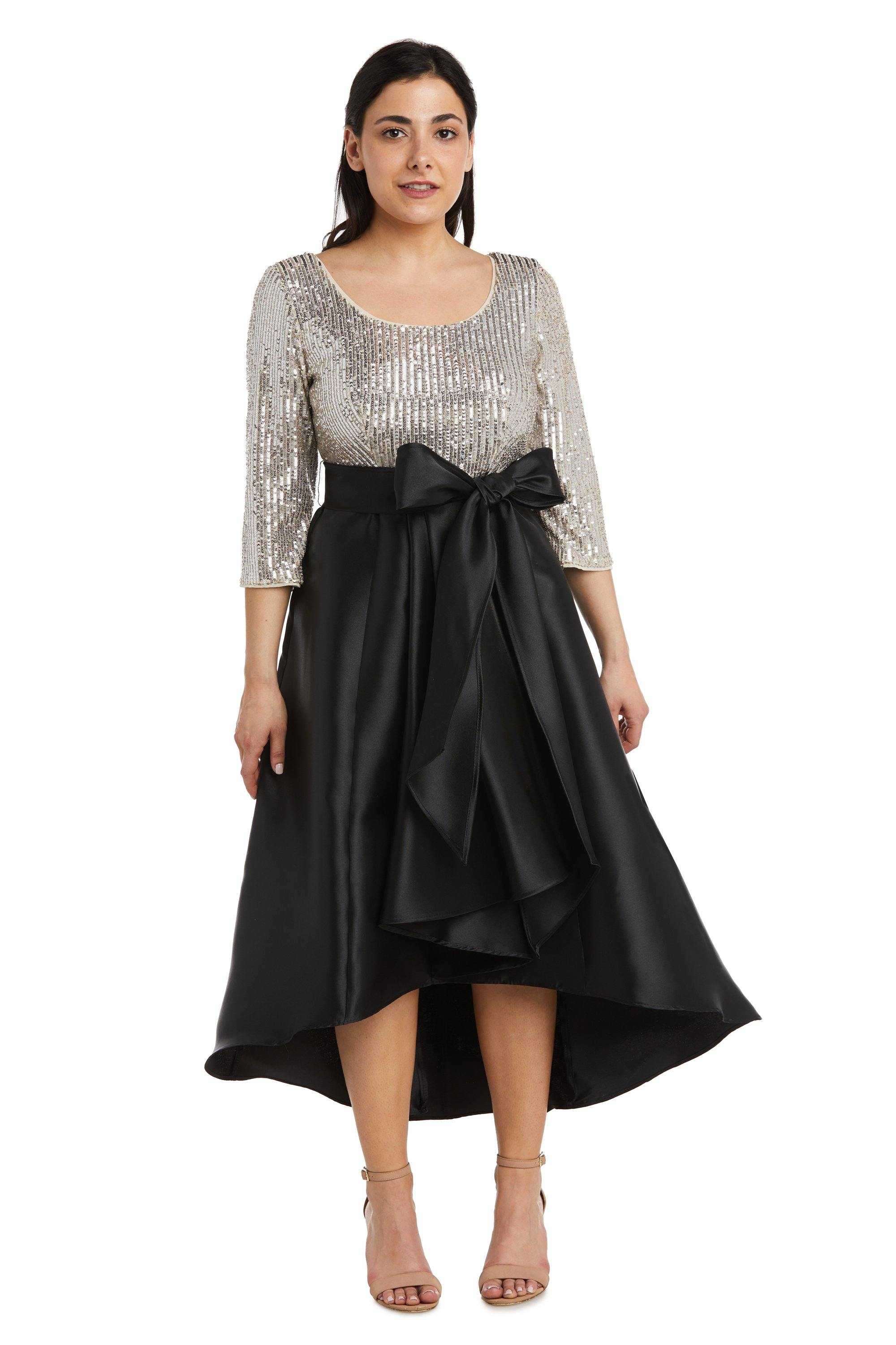 R&M Richards, R&M Richards 7411P Petite robe haute basse à sequins