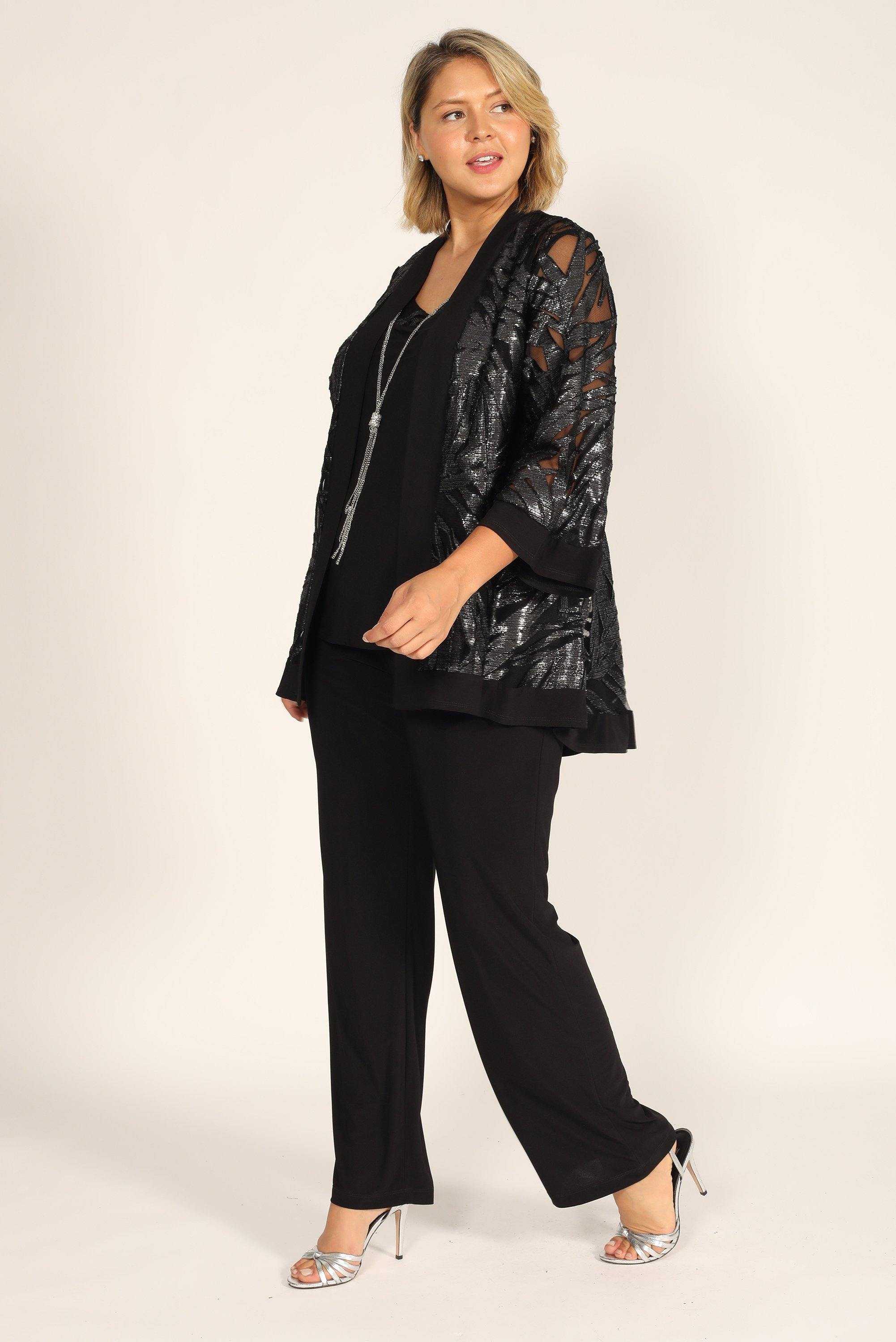 R&M Richards, R&M Richards 7547W Costume formel avec veste et pantalon grande taille