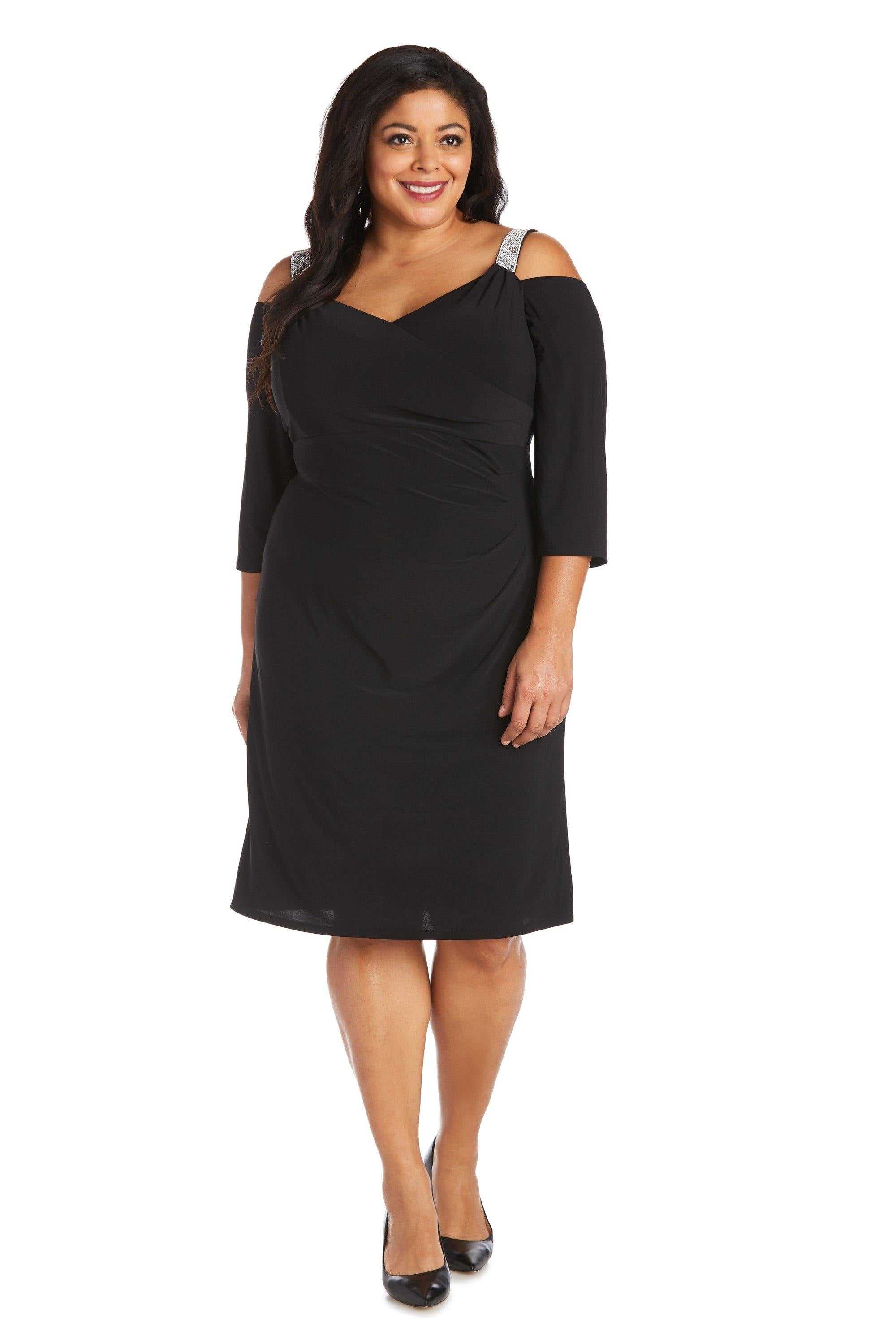 R&M Richards, R&M Richards 7549W Robe de cocktail courte grande taille