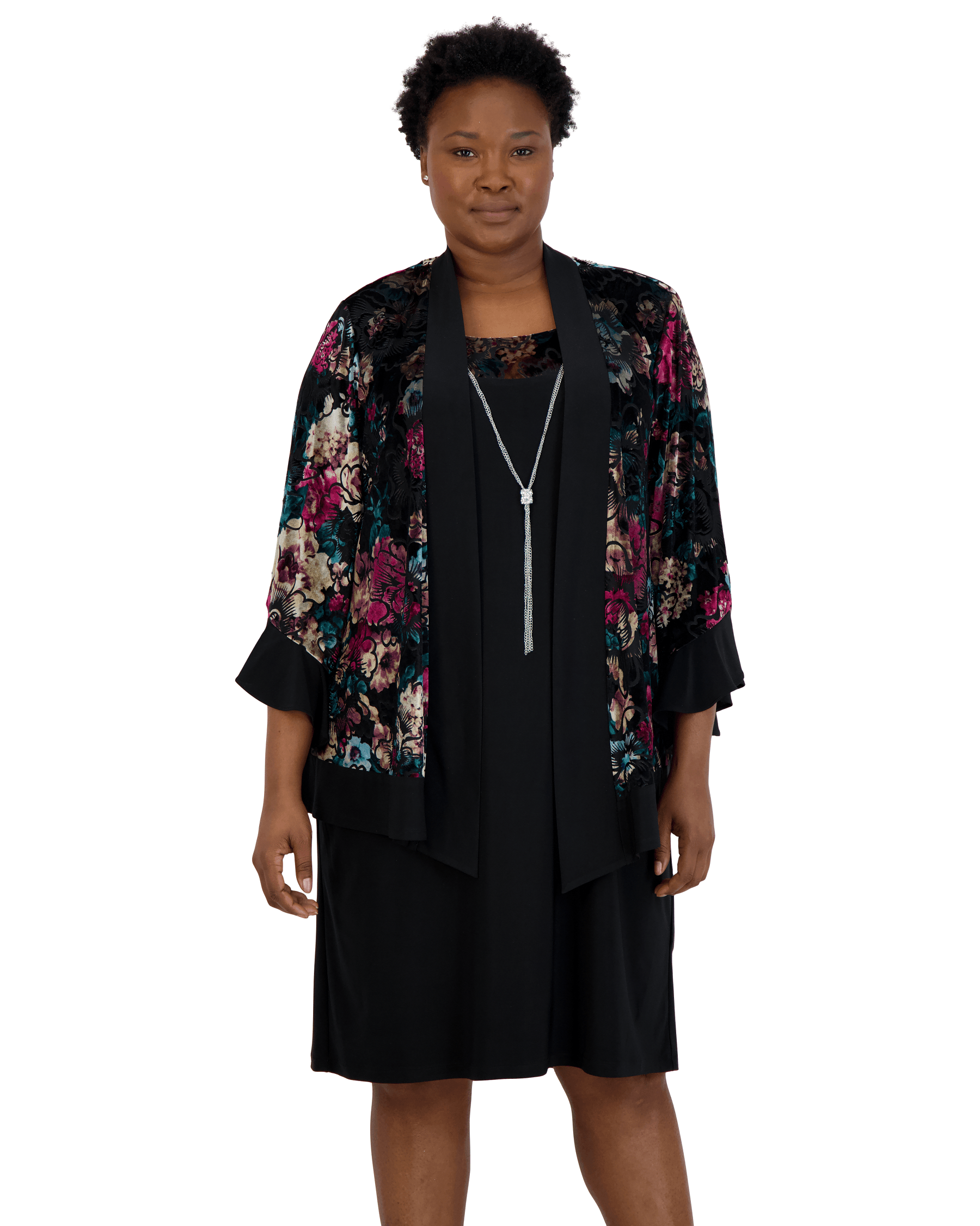 R&M Richards, R&M Richards 7584W Robe veste courte grande taille