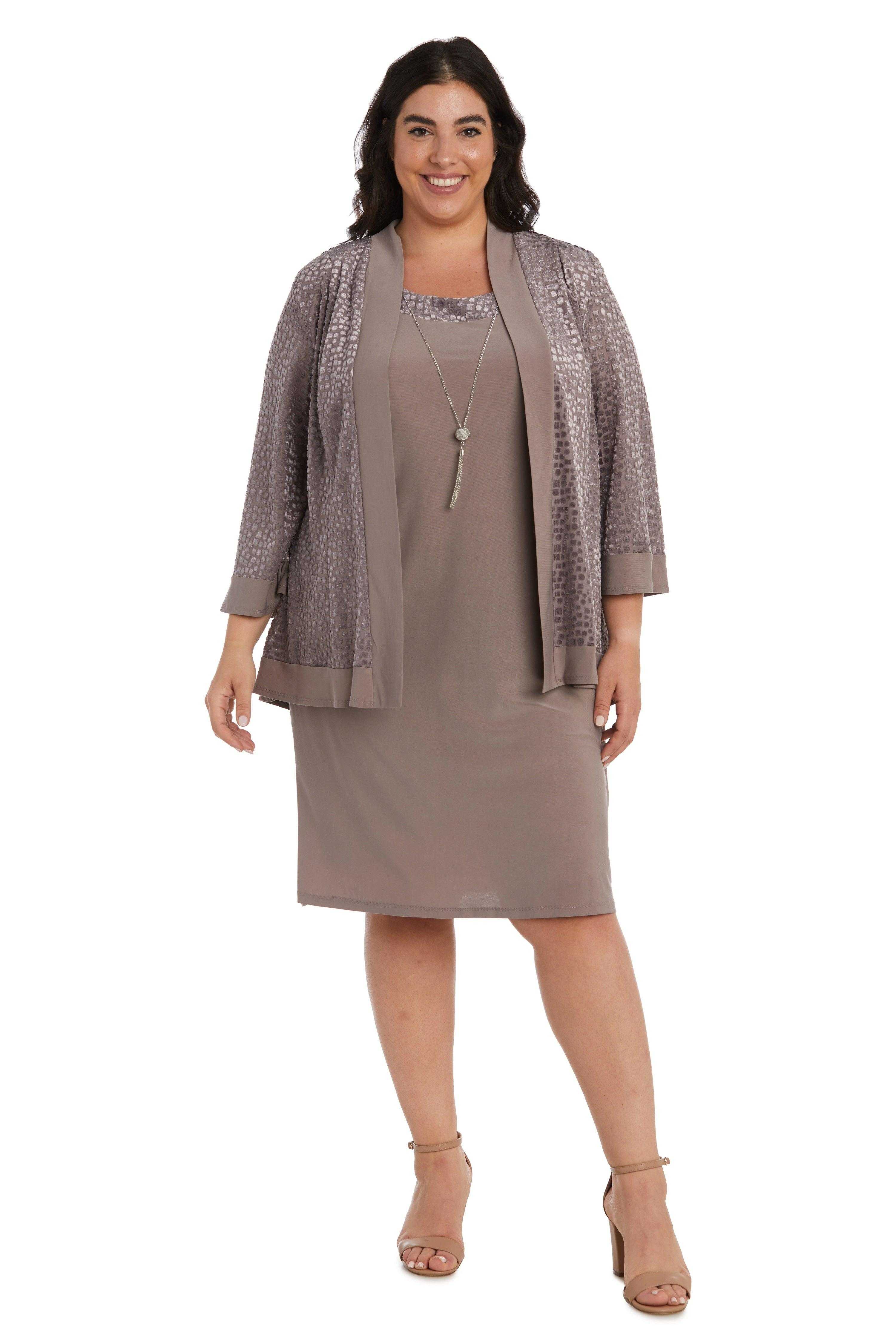 R&M Richards, R&M Richards 7597W Robe veste courte grande taille