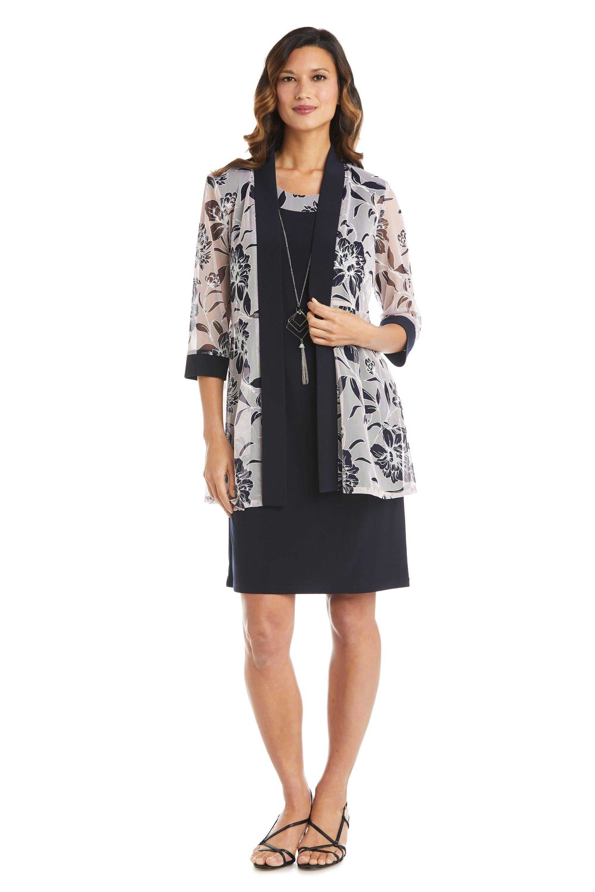 R&M Richards, R&M Richards 7843 Robe veste courte imprimée