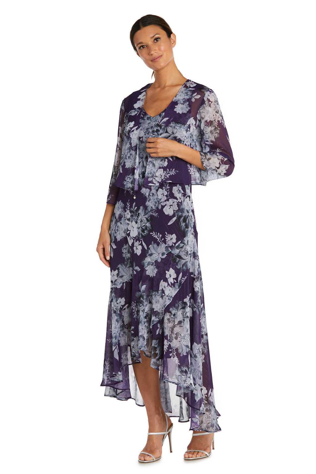 R&M Richards, R&M Richards 7973 Robe veste pour mère de la mariée à fleurs haute et basse