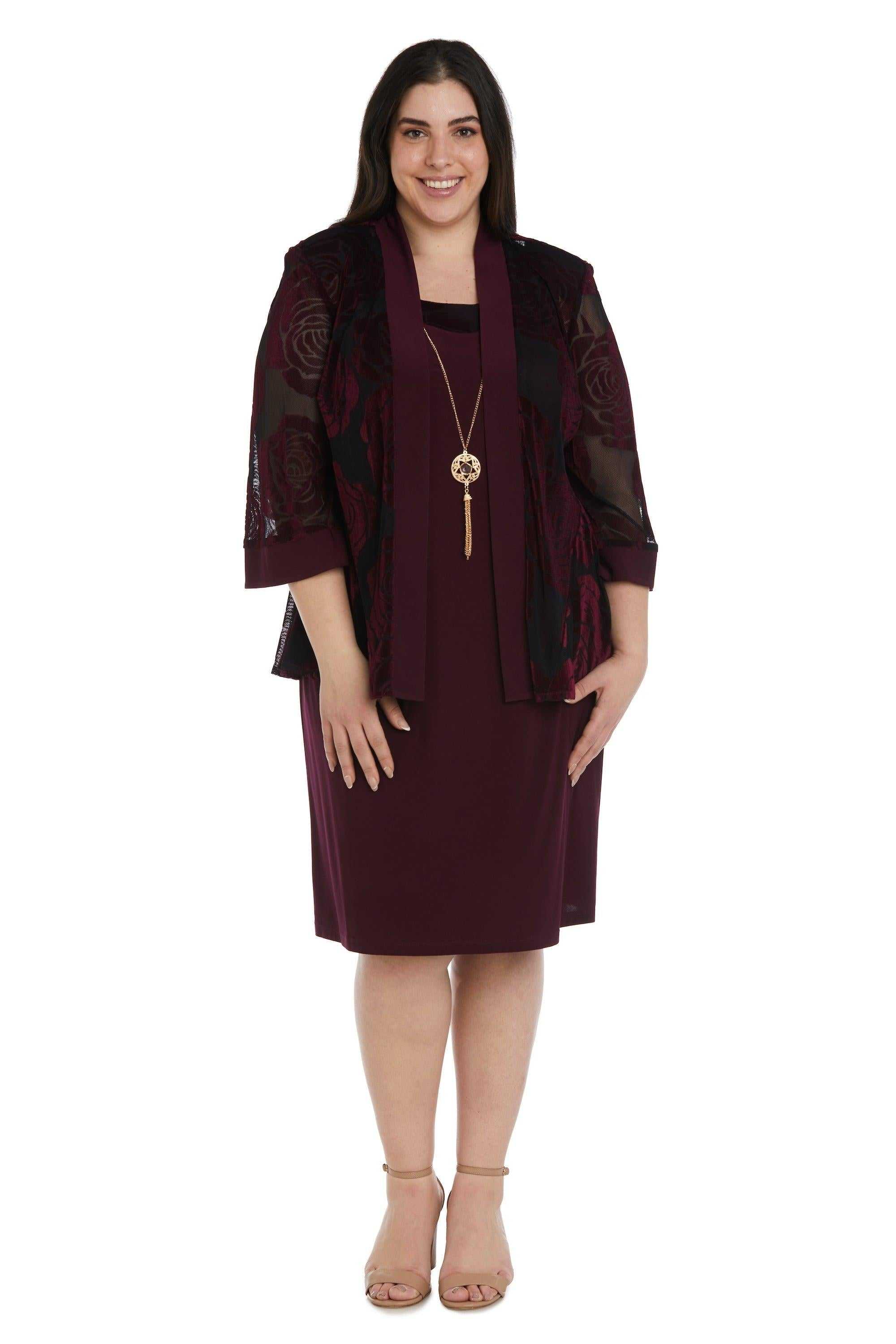 R&M Richards, R&M Richards 7999W Robe veste courte grande taille