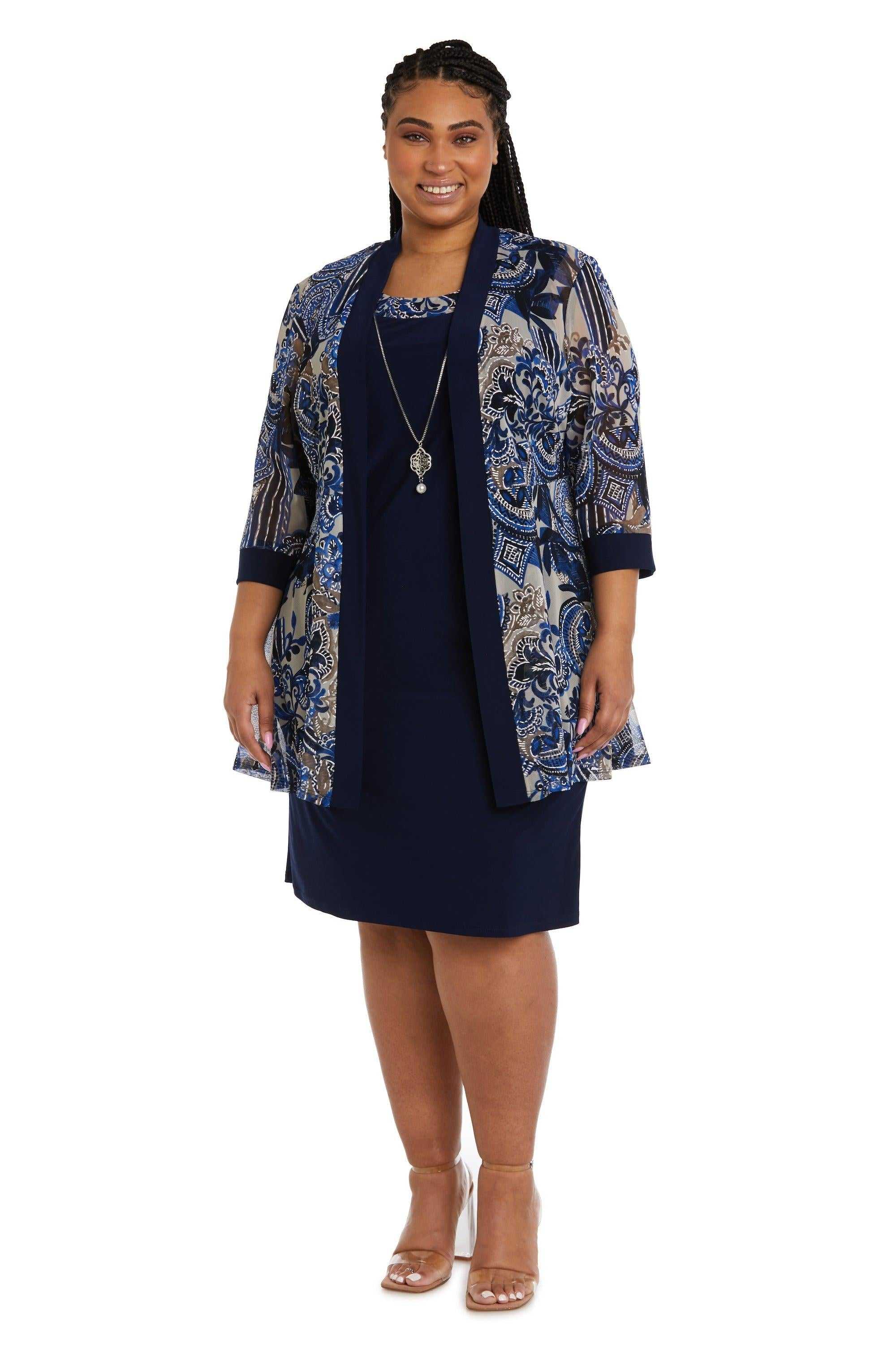 R&M Richards, R&M Richards 9023W Robe veste courte grande taille