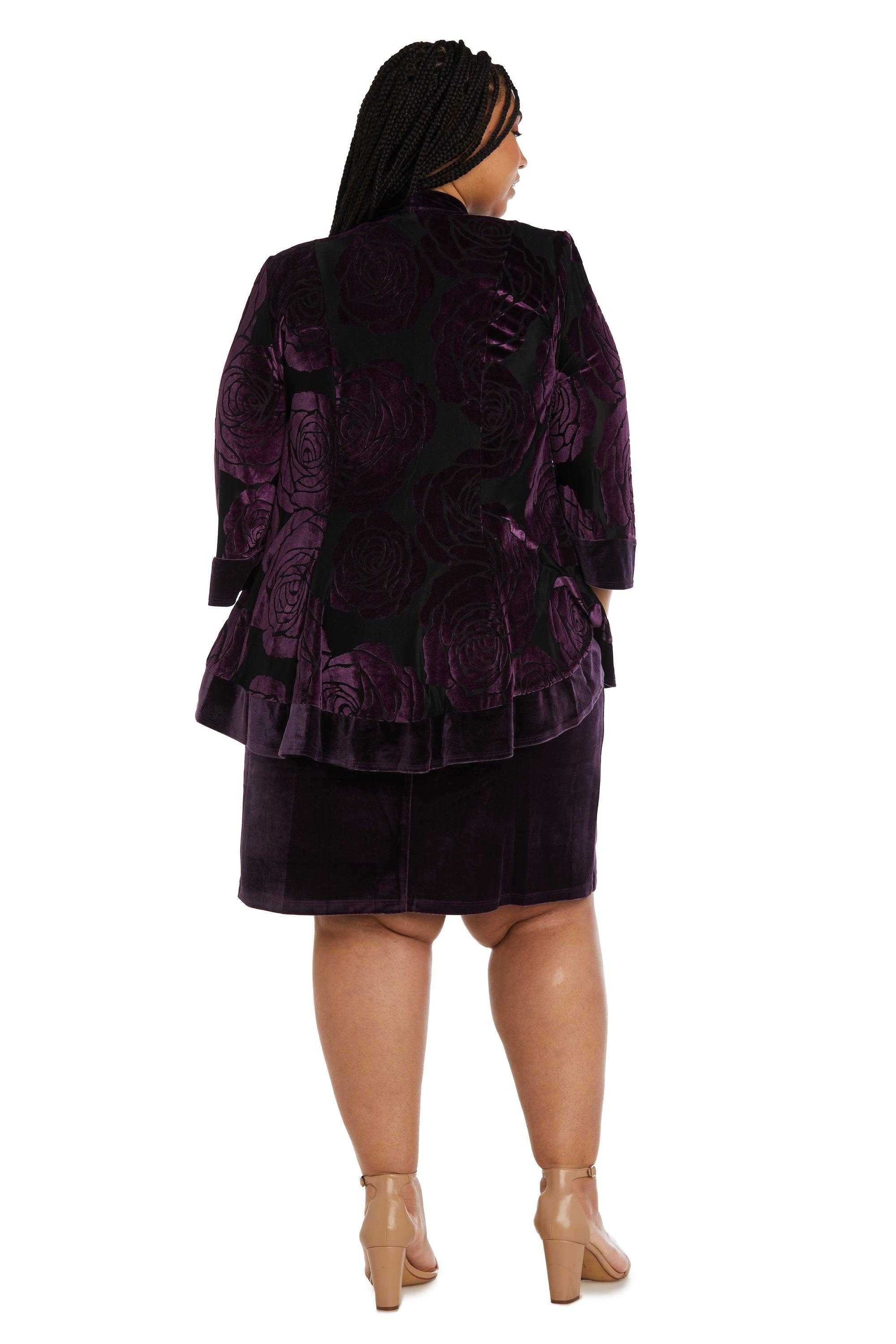 R&M Richards, R&M Richards 9027W Robe courte en velours grande taille