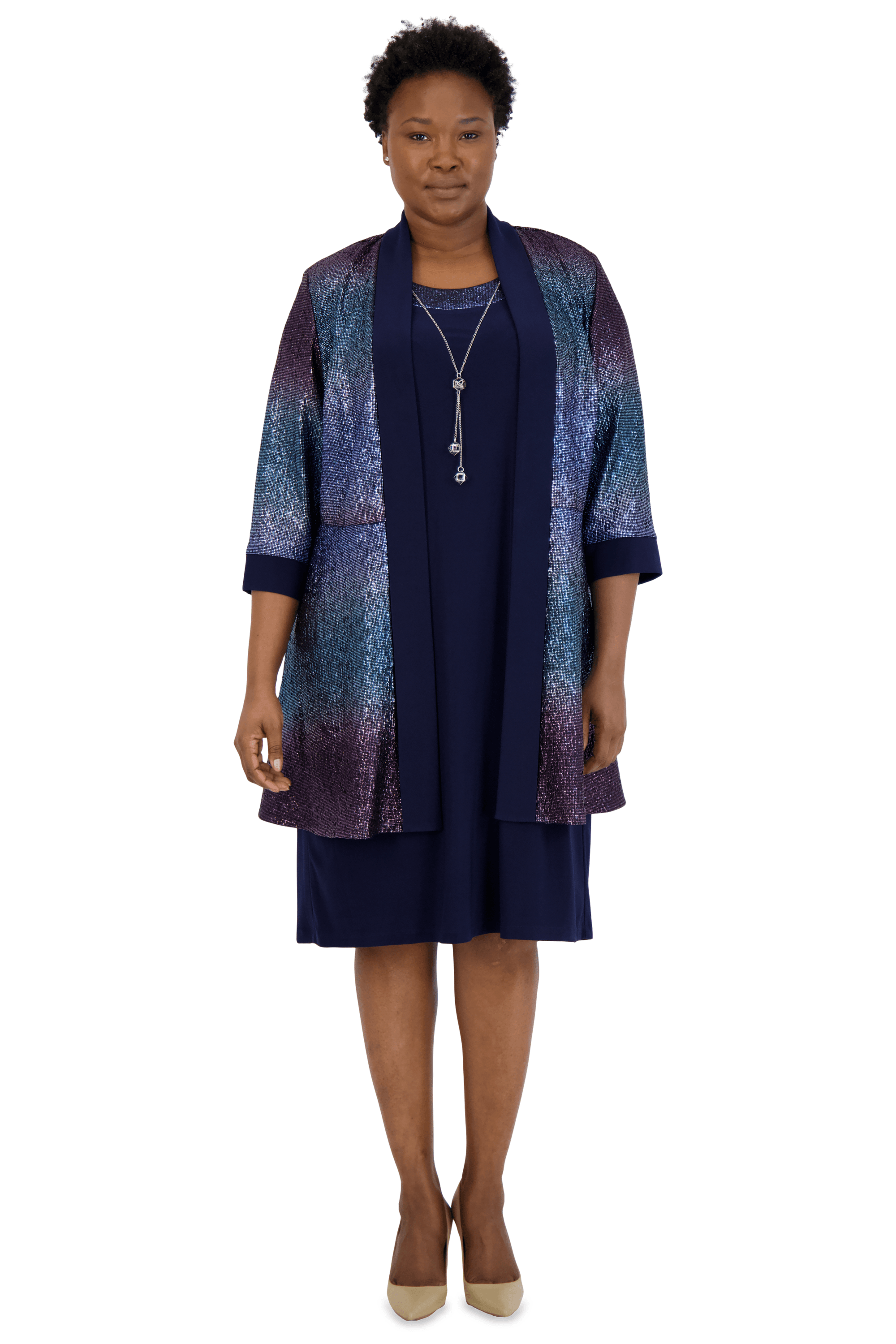 R&M Richards, R&M Richards 9068W Robe veste courte grande taille