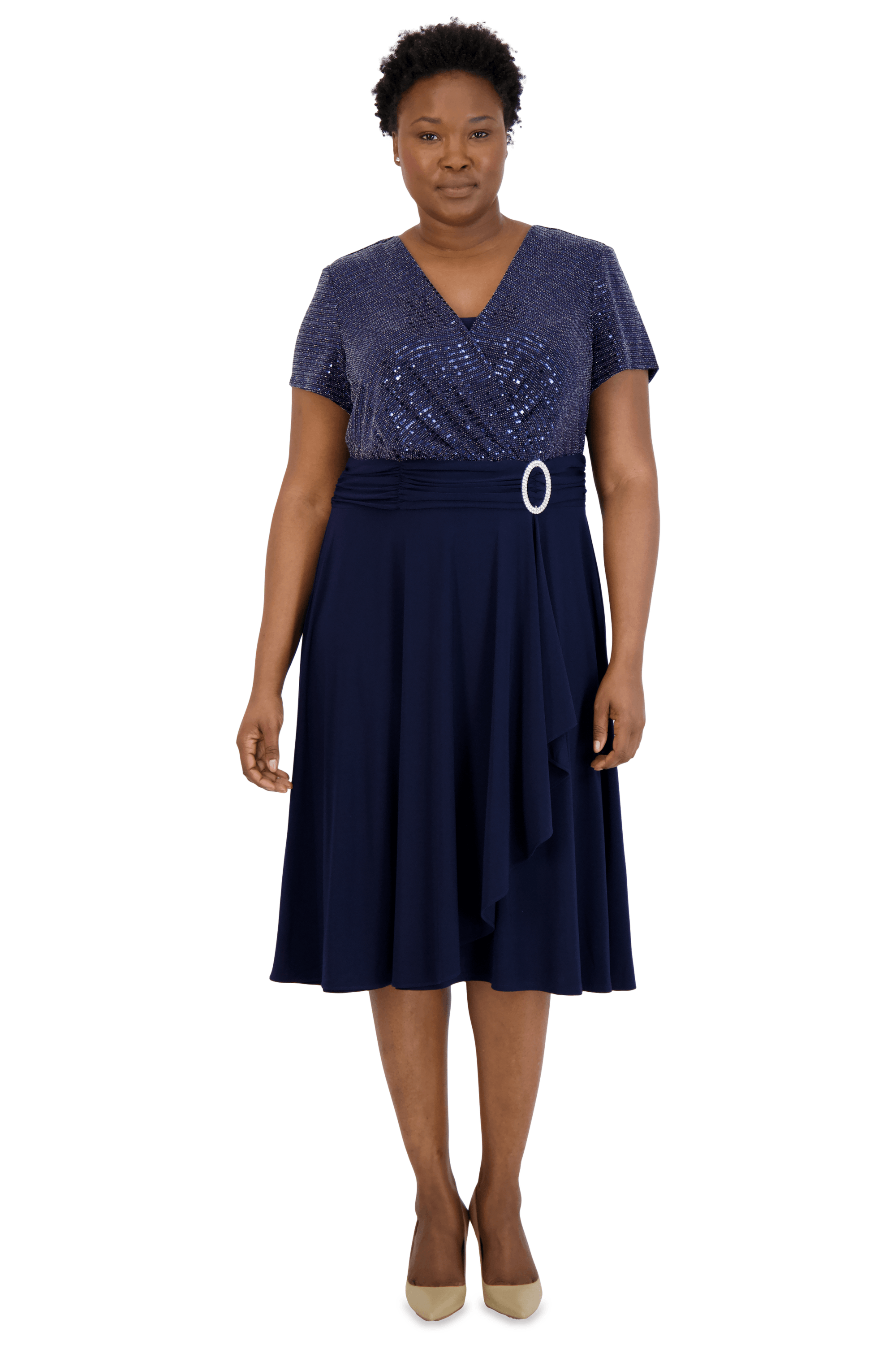 R&M Richards, R&M Richards 9119W Robe de cocktail courte grande taille