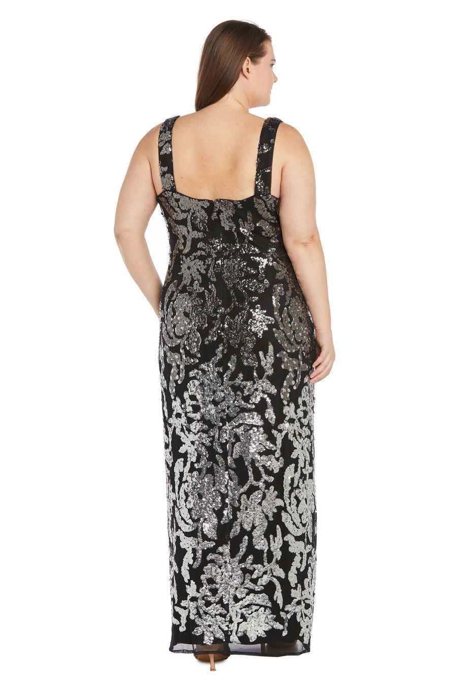 R&M Richards, R&M Richards 9131W Robe longue colonne à sequins ombrés grande taille