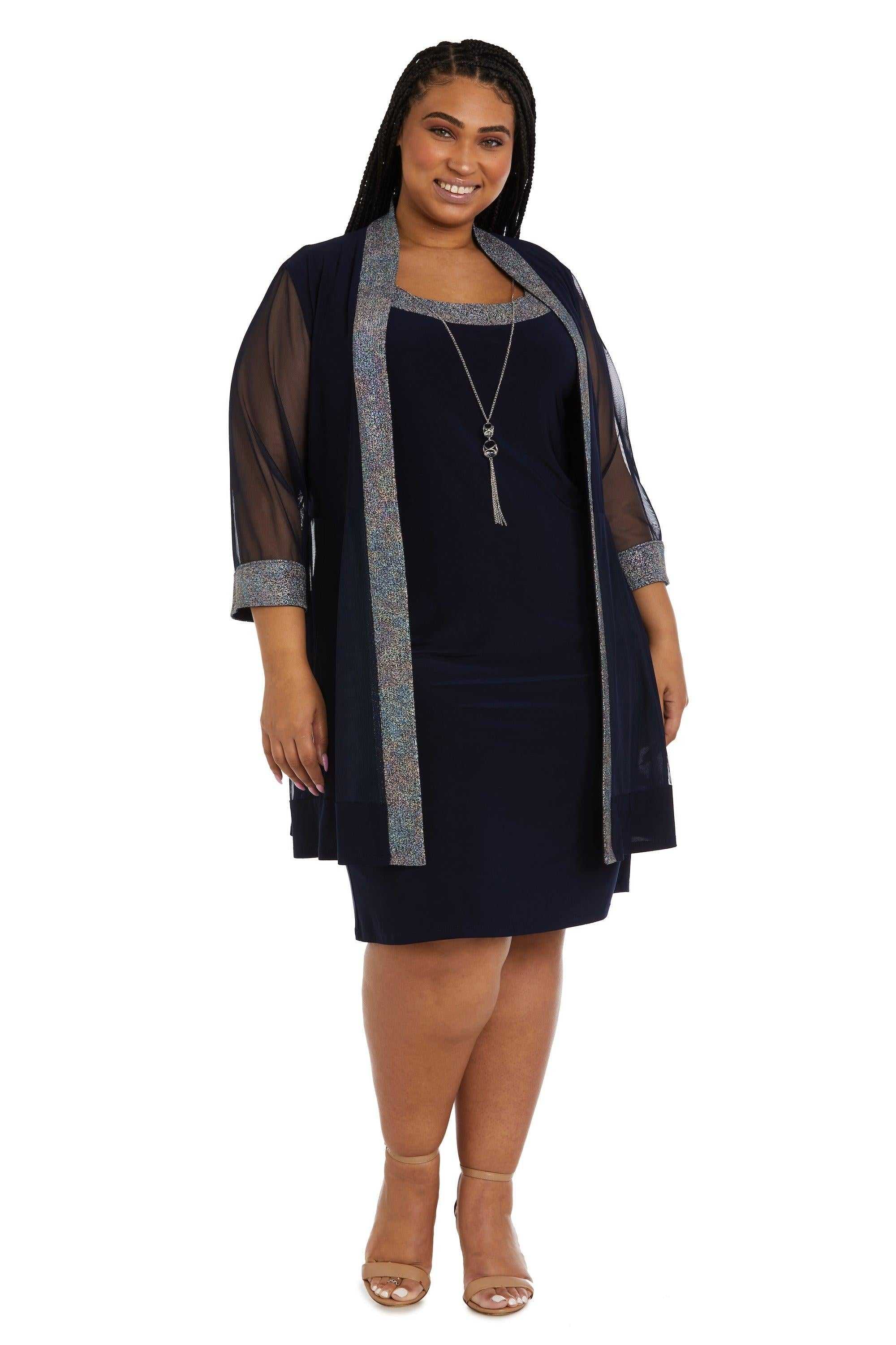 R&M Richards, R&M Richards 9147W Robe veste courte grande taille