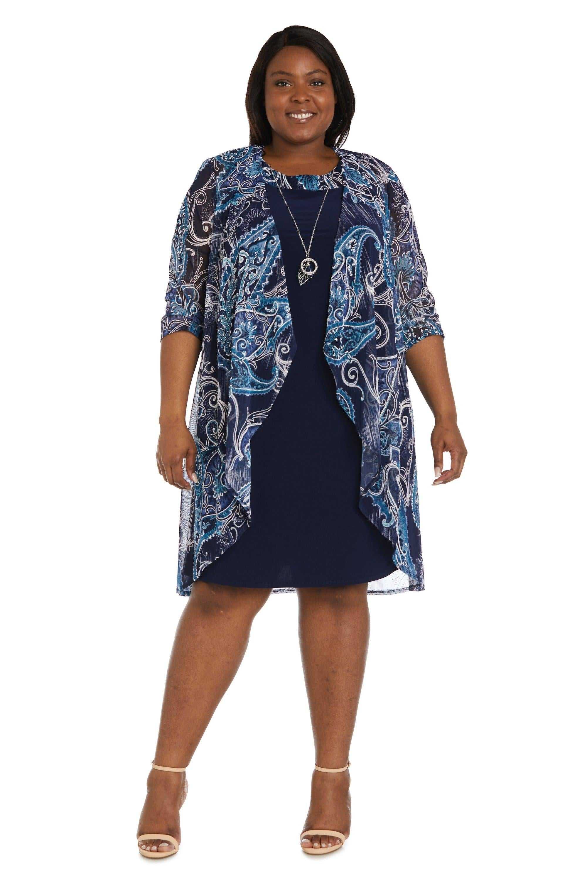 R&M Richards, R&M Richards 9187W Robe veste courte grande taille