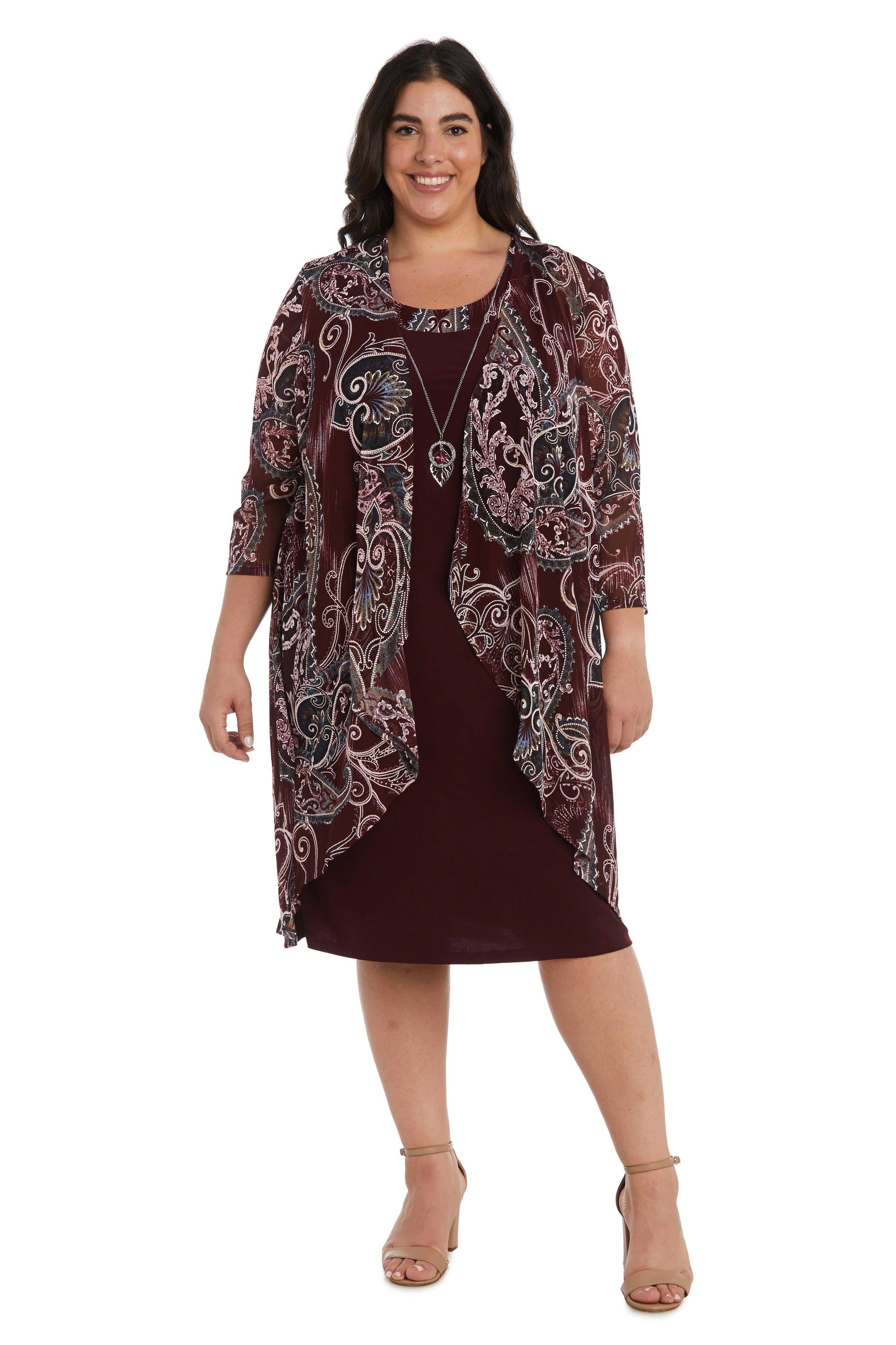 R&M Richards, R&M Richards 9187W Robe veste courte grande taille