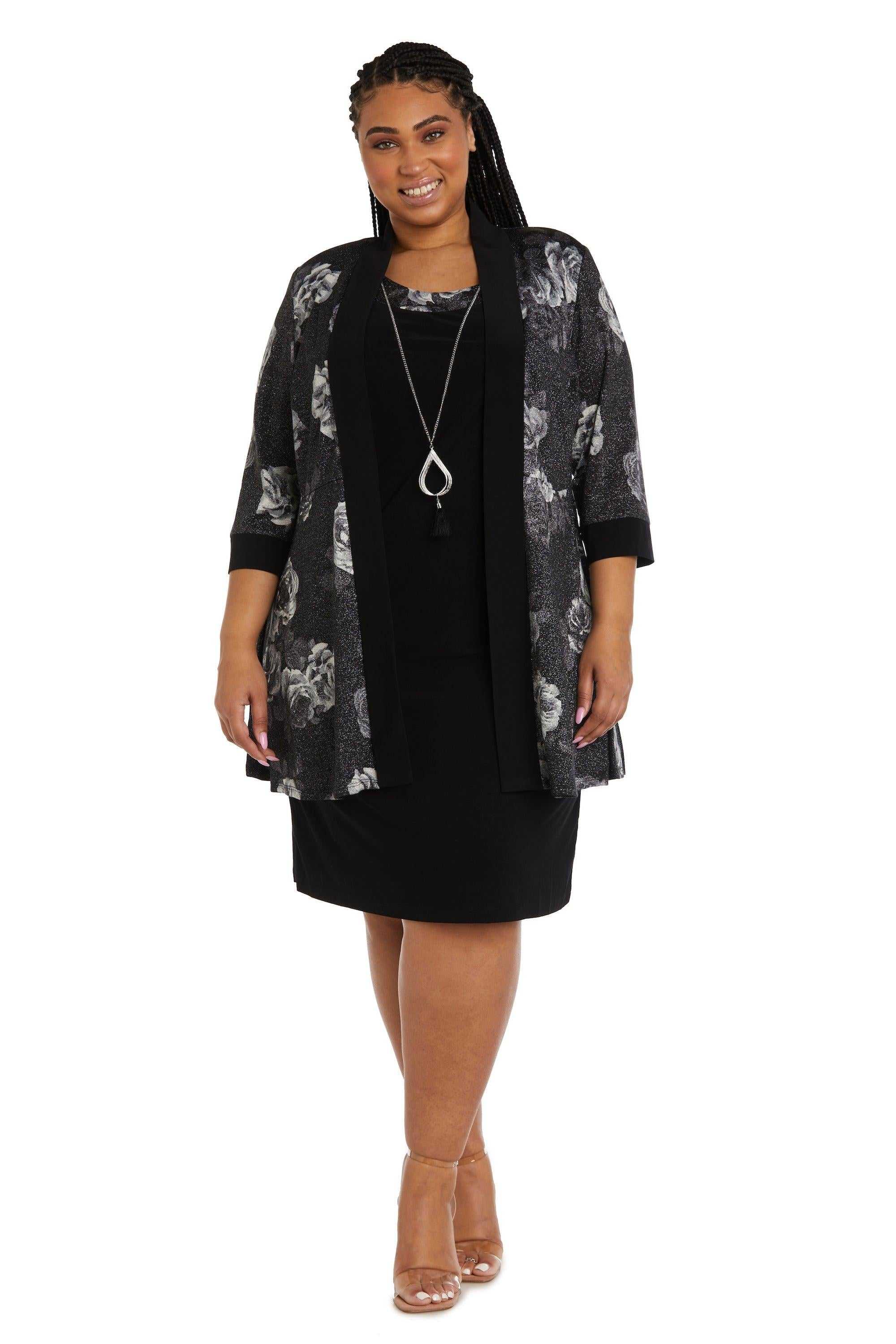 R&M Richards, R&M Richards 9203W Robe veste imprimée grande taille