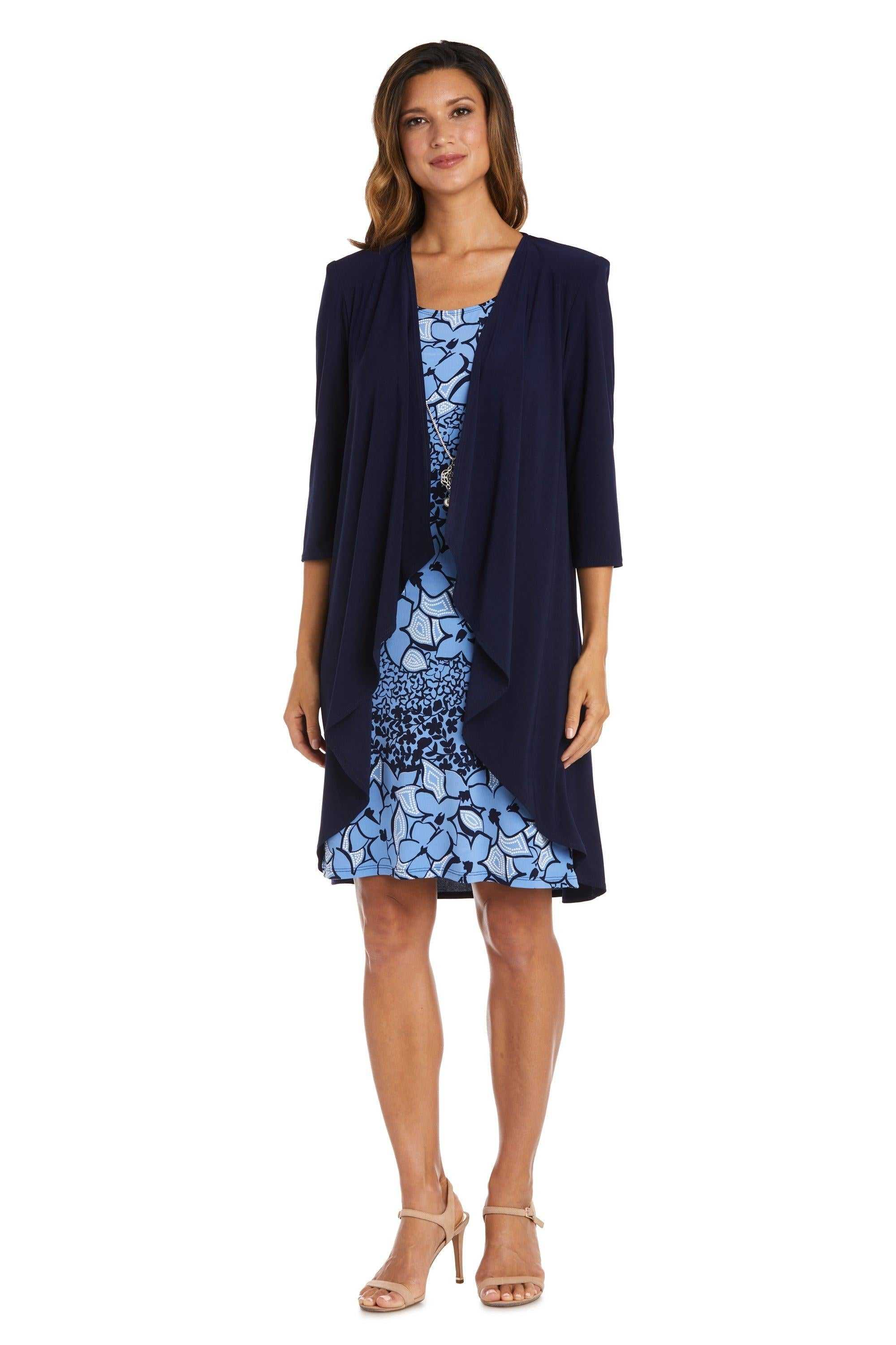 R&M Richards, R&M Richards 9297 Robe de cocktail avec veste courte imprimée