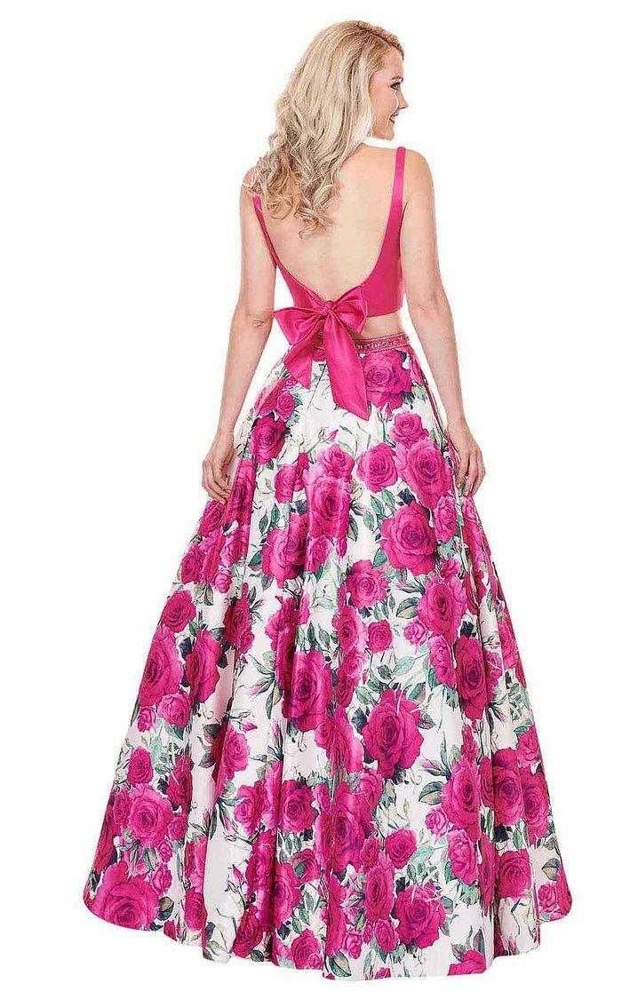 Rachel Allan, Rachel Allan Prom Longue Robe De Bal Florale 2 Pièces 589