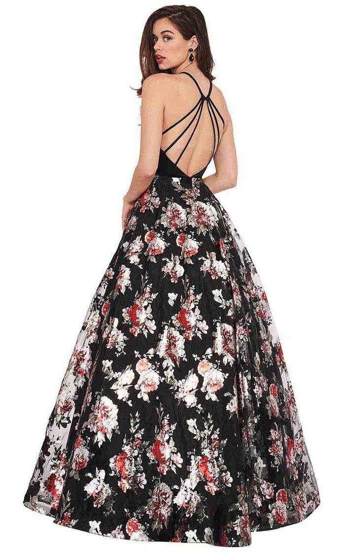 Rachel Allan, Rachel Allan Prom longue robe de bal florale licou 6581