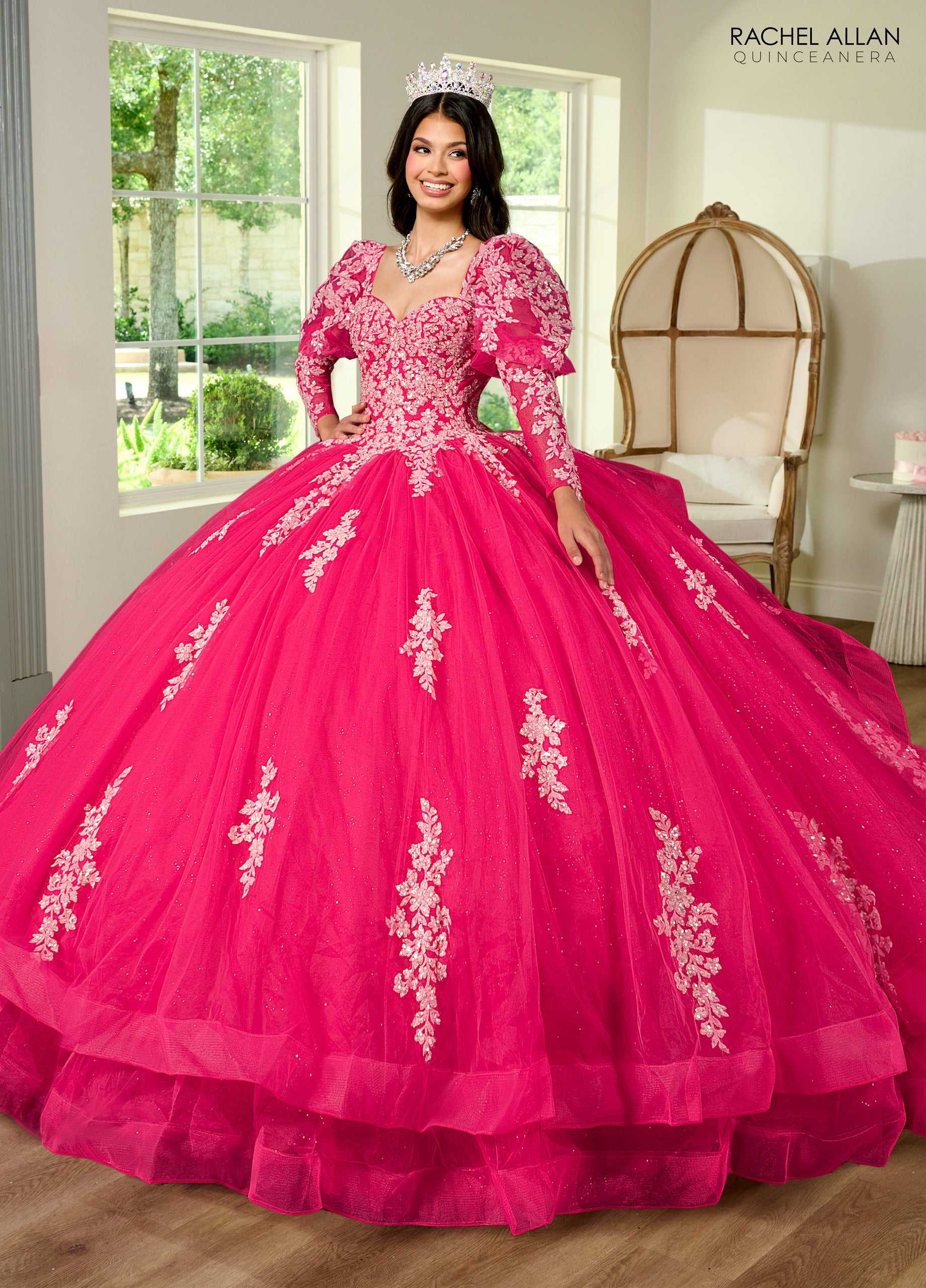 Rachel Allan, Rachel Allan RQ1131 Robe de bal détachable à manches longues Quinceanera