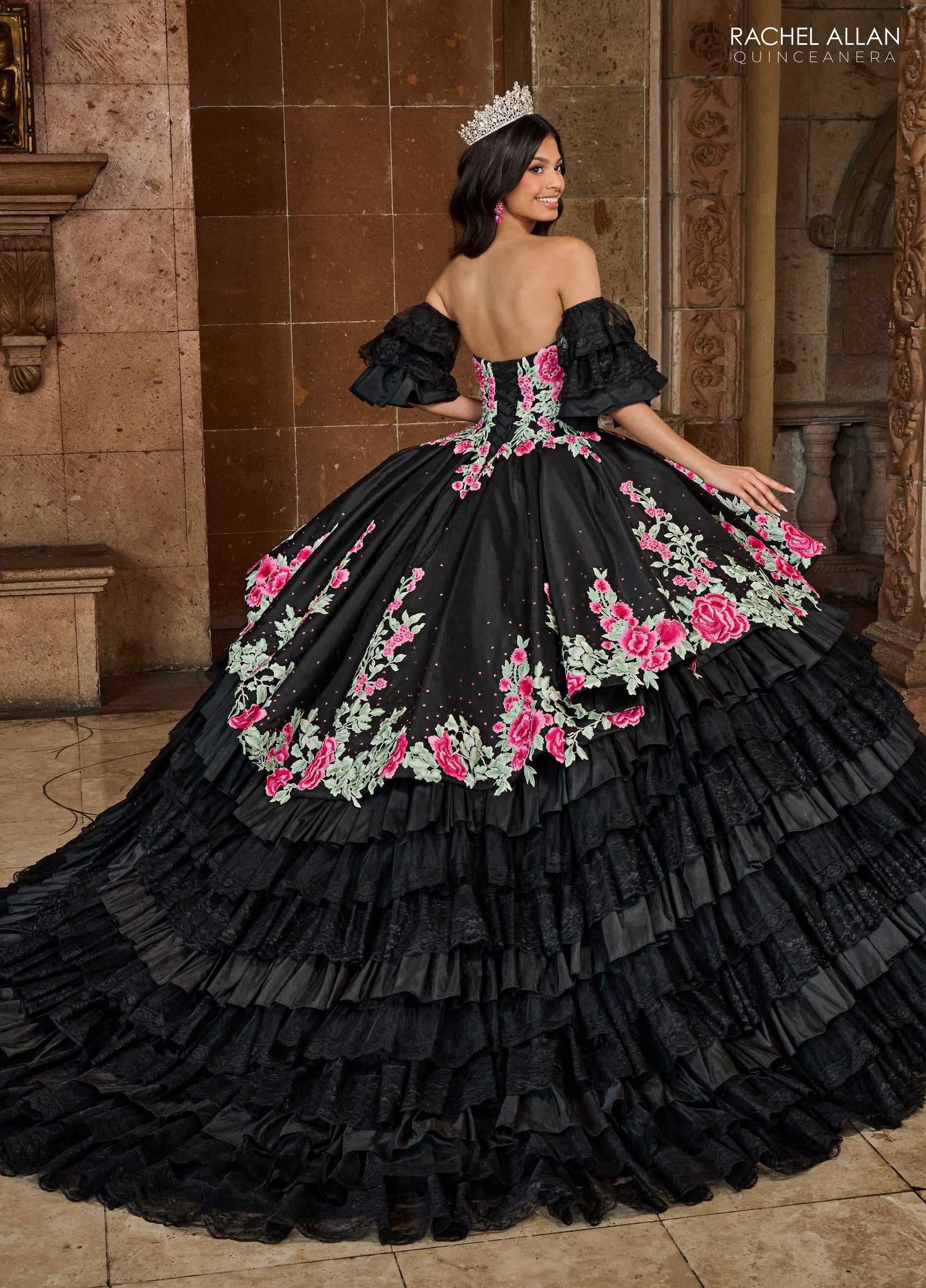 Rachel Allan, Rachel Allan RQ5002 Robe de bal longue Quinceanera à manches détachables