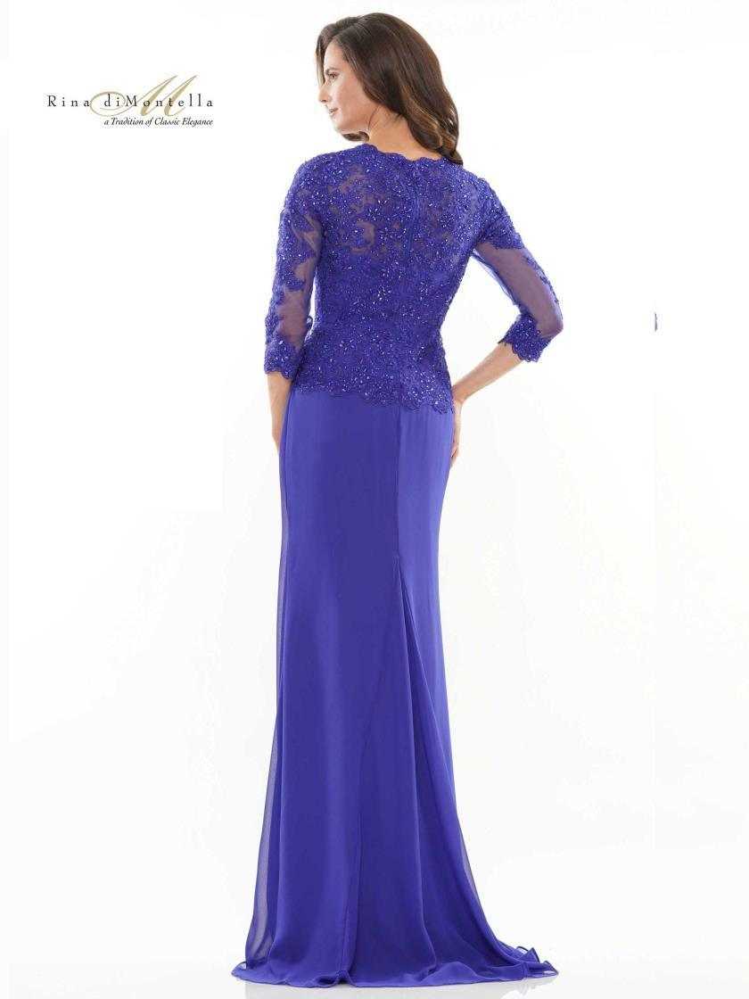 Rina di Montella, Rina di Montella Robe Longue Formelle en Mousseline de Soie 2744 Vente