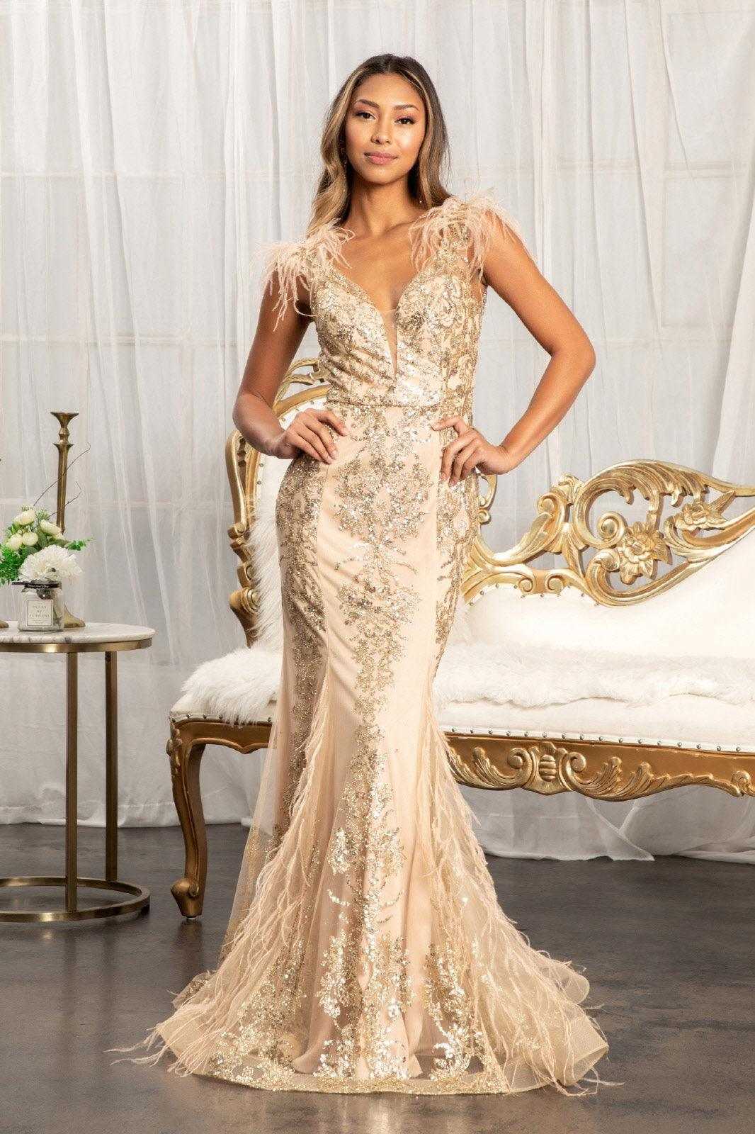 Elizabeth K., Robe De Bal Longue Formelle En Maille Sirène À Paillettes Soldes