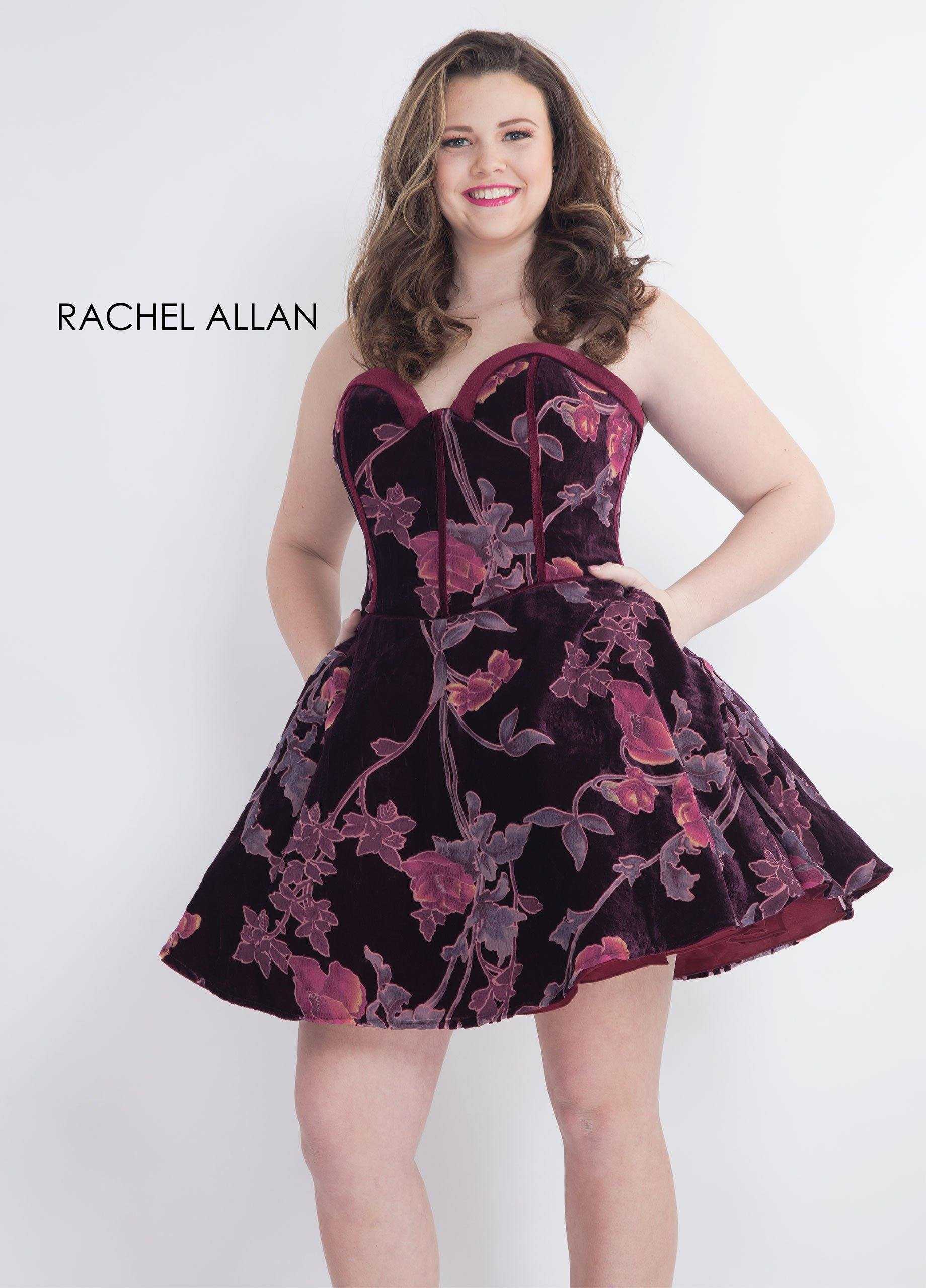 Rachel Allan, Robe courte courbe sans bretelles Rachel Allan