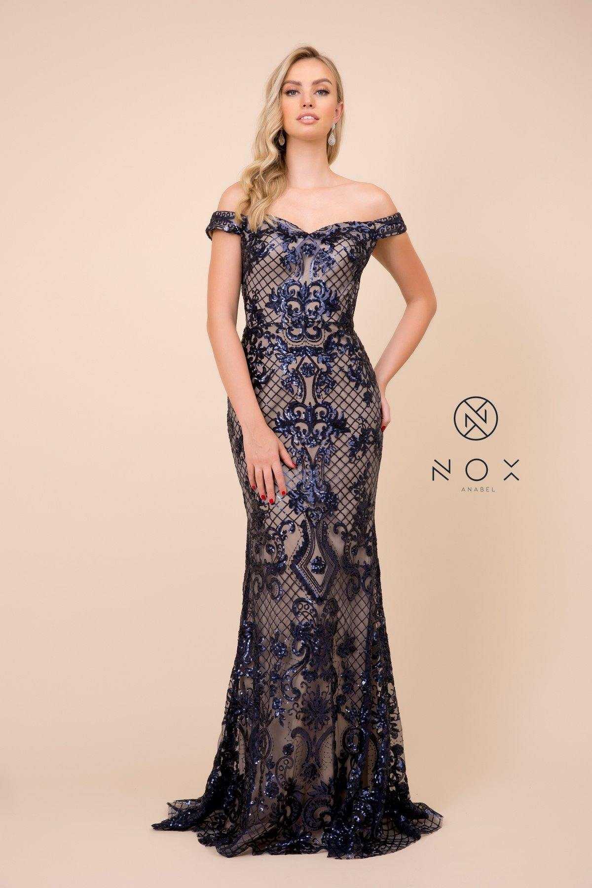 Nox Anabel, Robe de bal formelle longue brodée de sequins