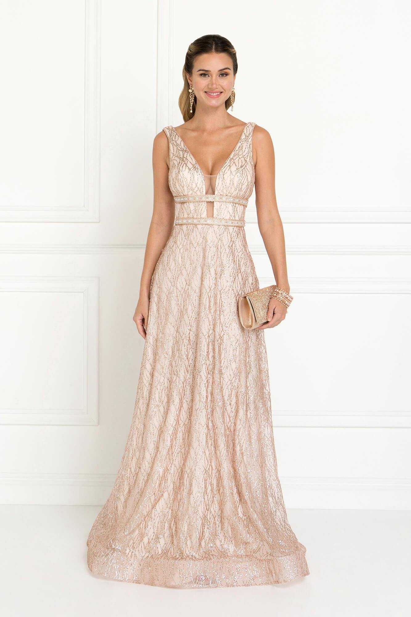 Elizabeth K., Robe de soirée formelle longue sans manches pour bal de fin d'année