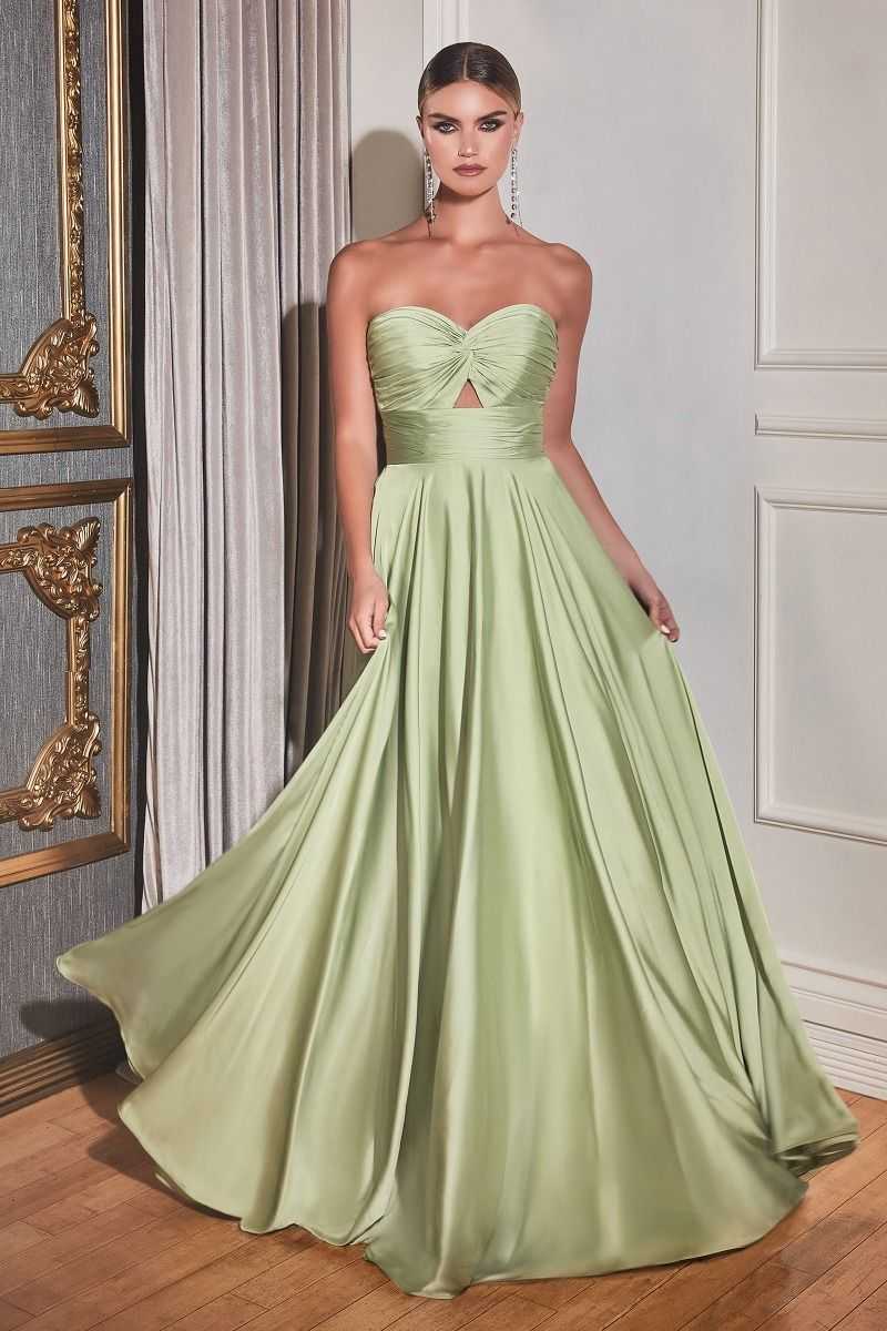 Cendrillon Divine, Sage 6 Cinderella Divine 7496 Robe de bal longue sans bretelles Vente