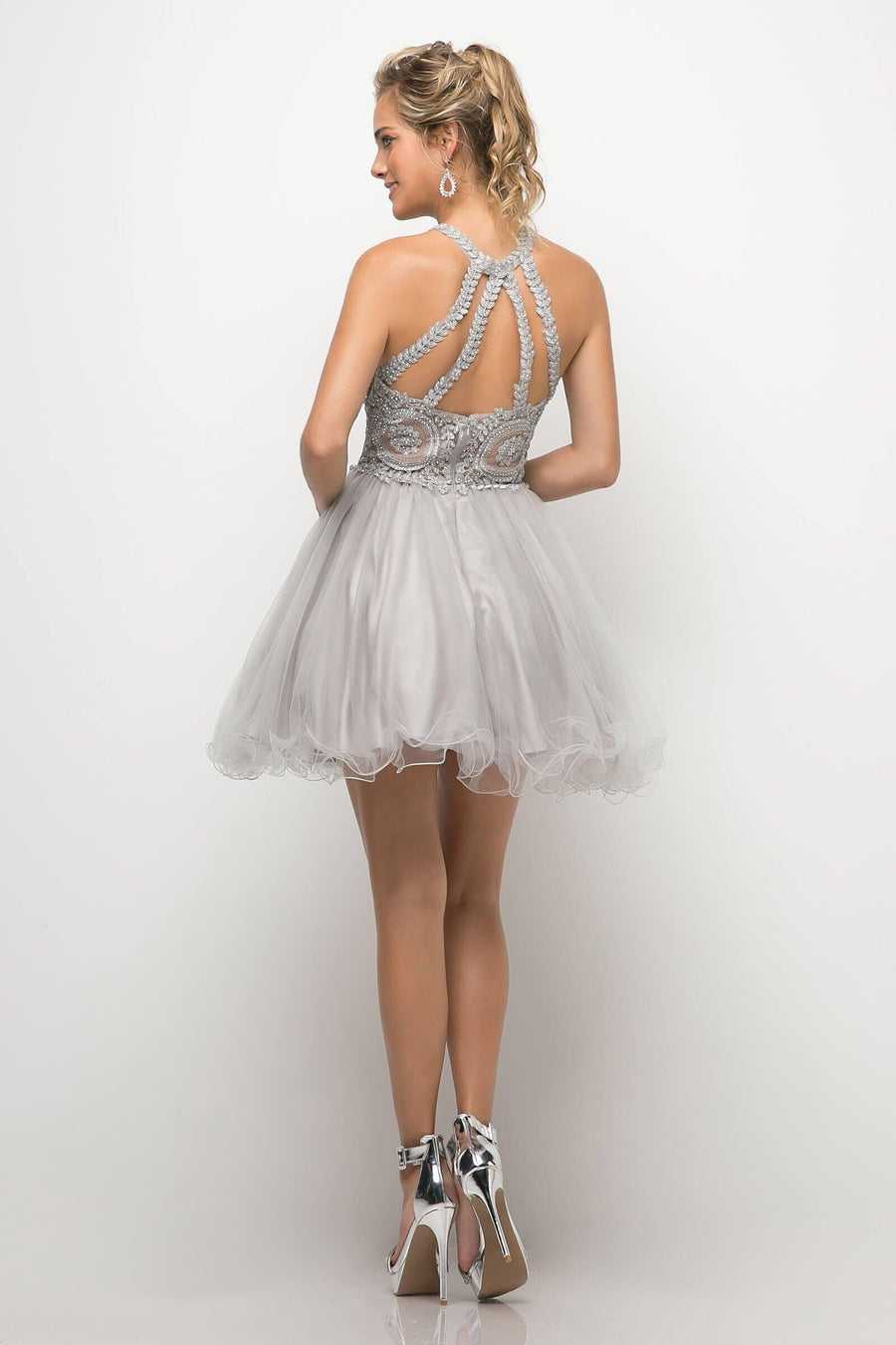 Cendrillon Divine, Silver S Cinderella Divine UJ0119 Robe de soirée courte sans manches Vente