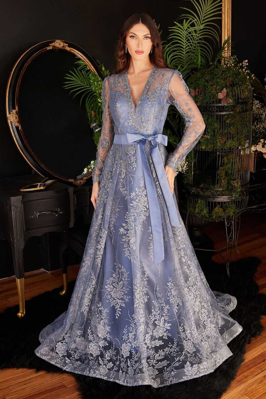 Cendrillon Divine, Smoky Blue 12 Cendrillon Divine CD233 Robe formelle à manches longues Vente