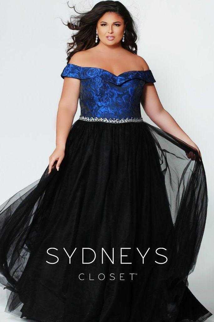 Le placard de Sydney, Sydneys Closet Jupe longue en tulle à épaules dénudées, grande taille, robe de bal formelle